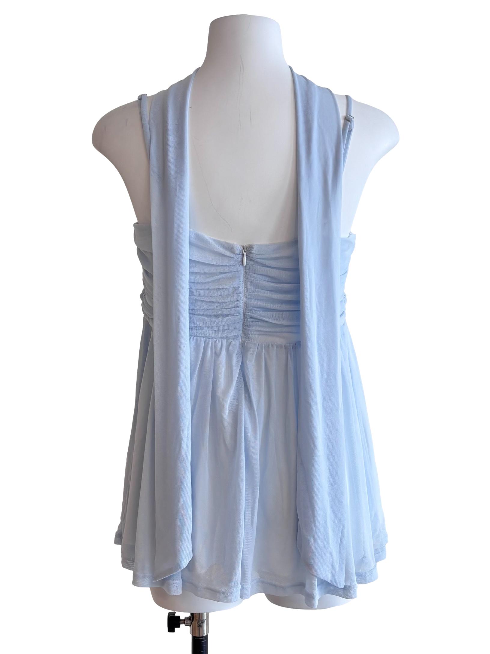 Ice Blue Soni Mesh Babydoll Top