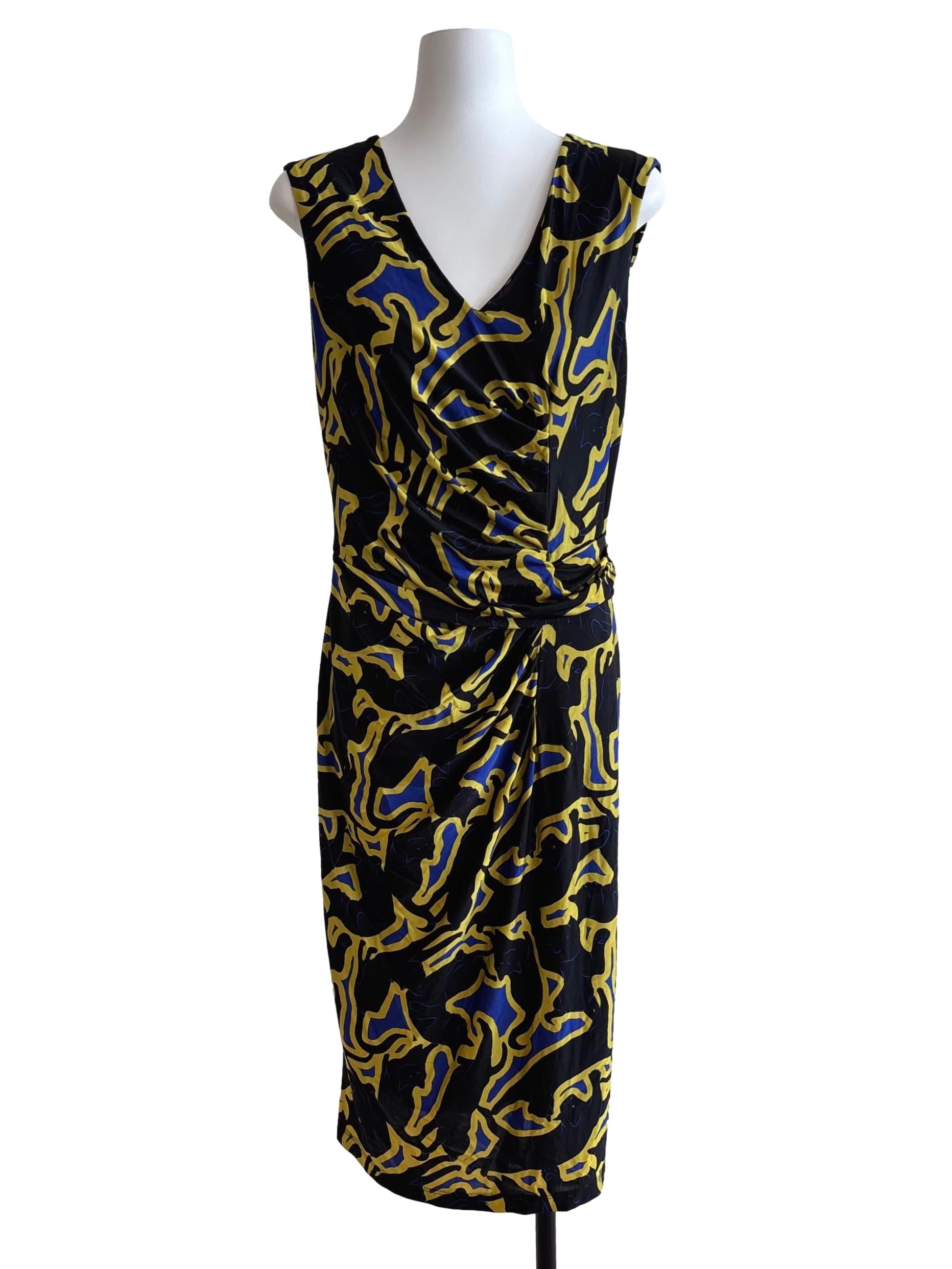 Black And Gold Yellow Pencil Dress