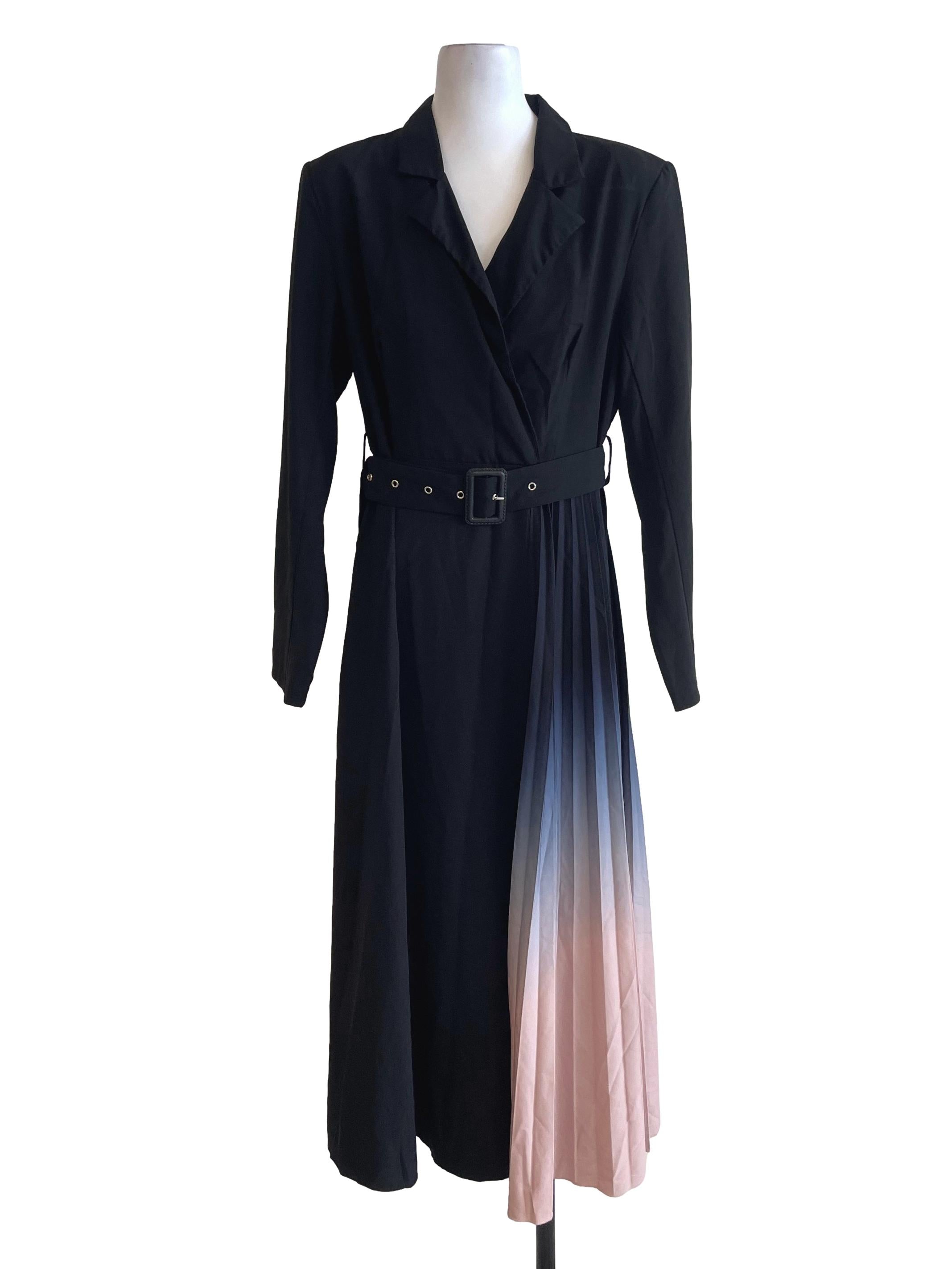 Black Gradient Long Sleeves Dress