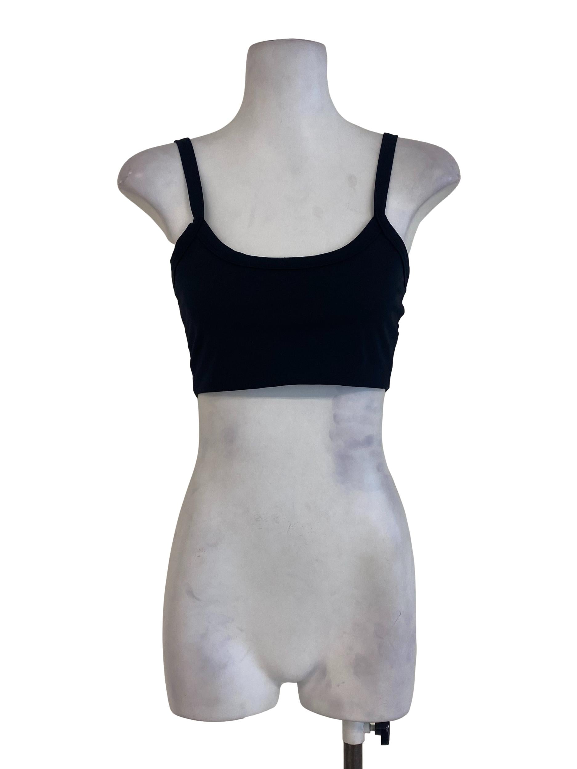 Supergurl Black Plain Crop Top | REFASH