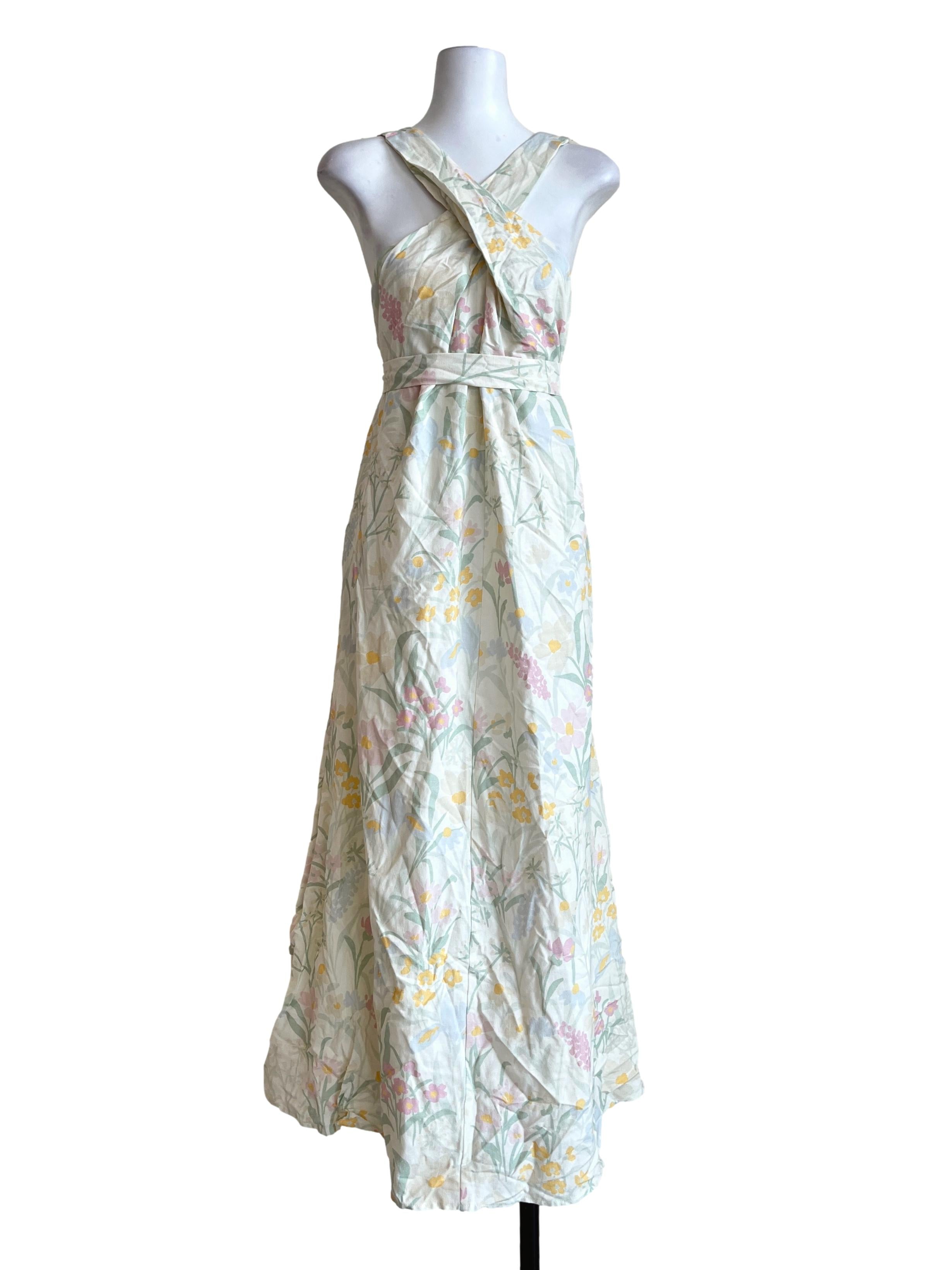 Cream White Cross Neck Maxi Dress TCL
