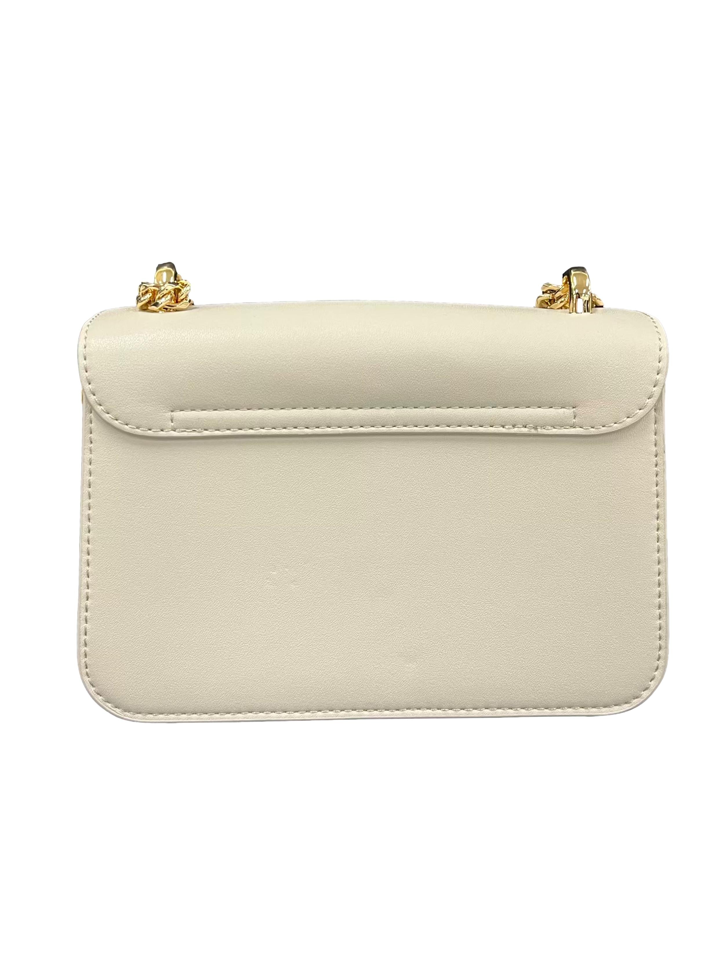 Cream Alva Quilted Chain-Handle Bag