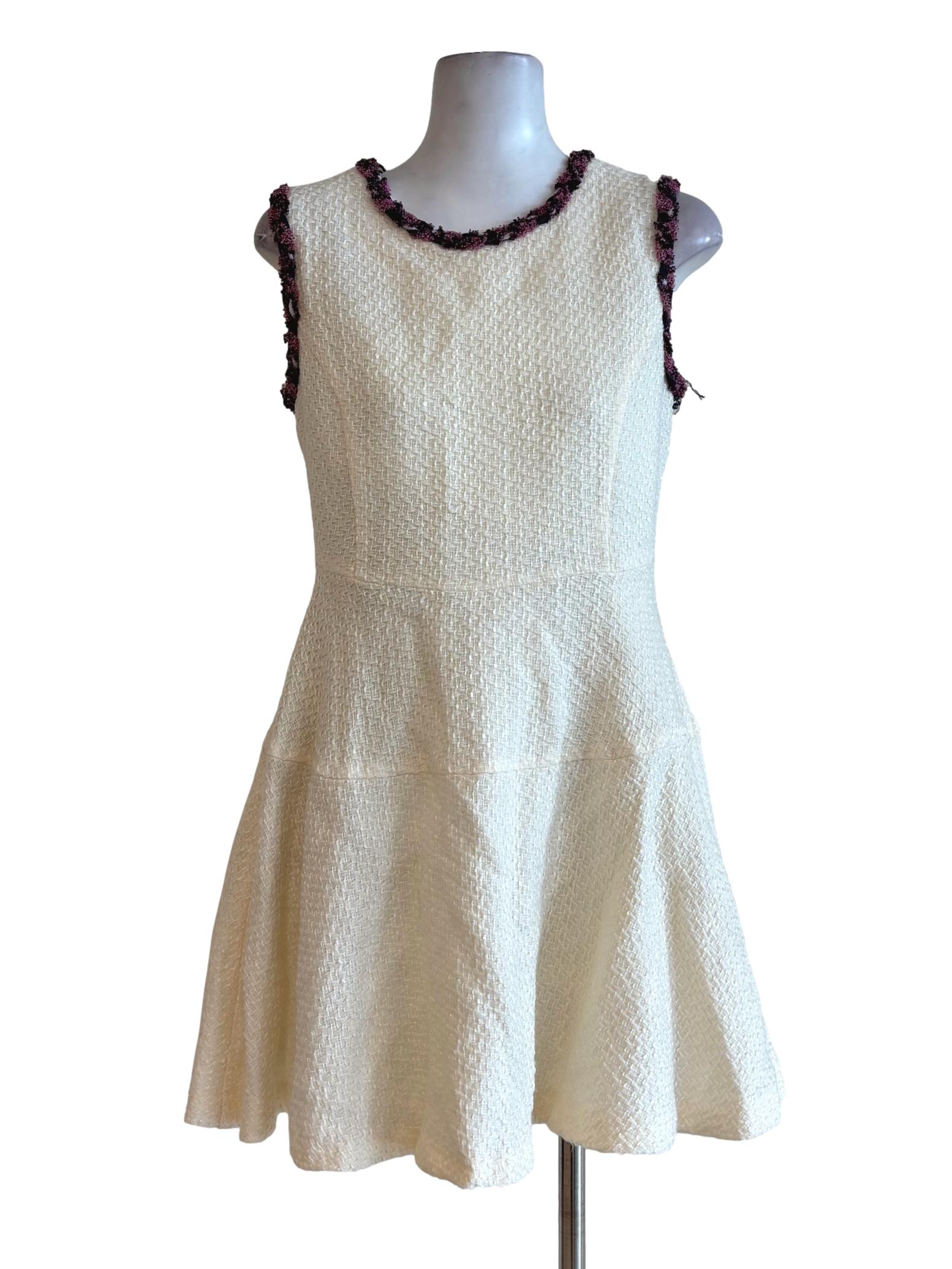 Textured Beige A Line Dress