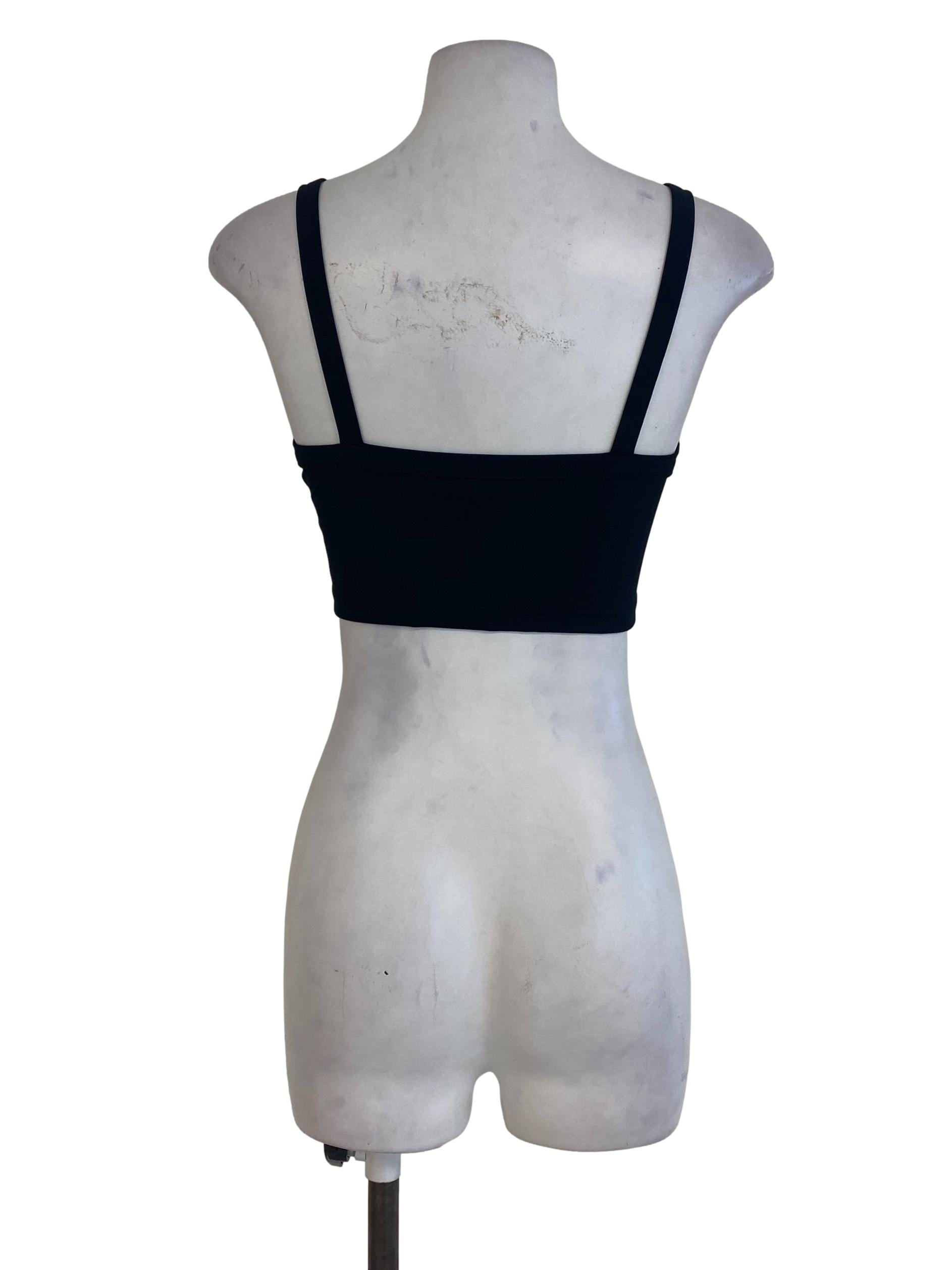 Supergurl Black Plain Crop Top | REFASH