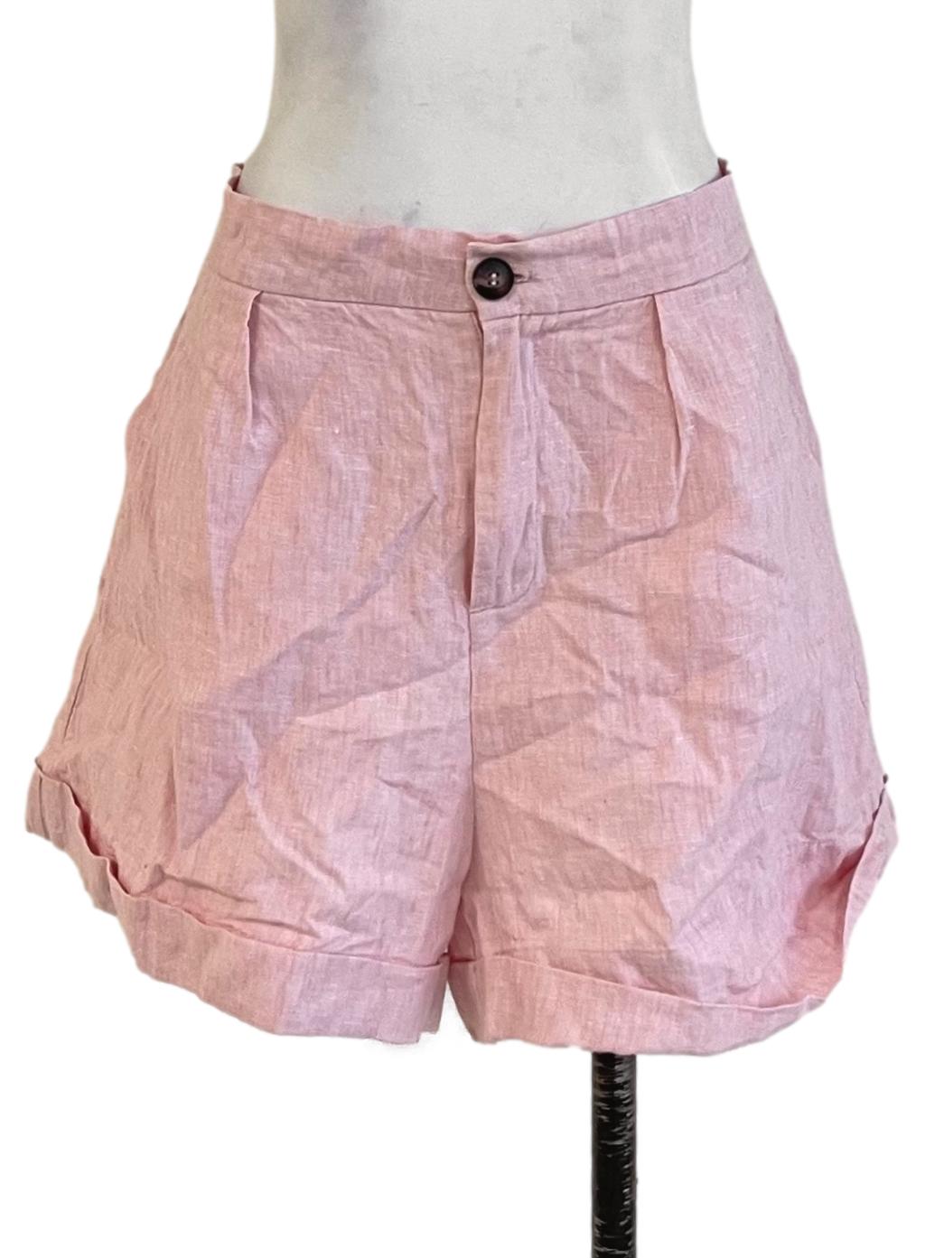 Light Pink Cuffed Easy Shorts