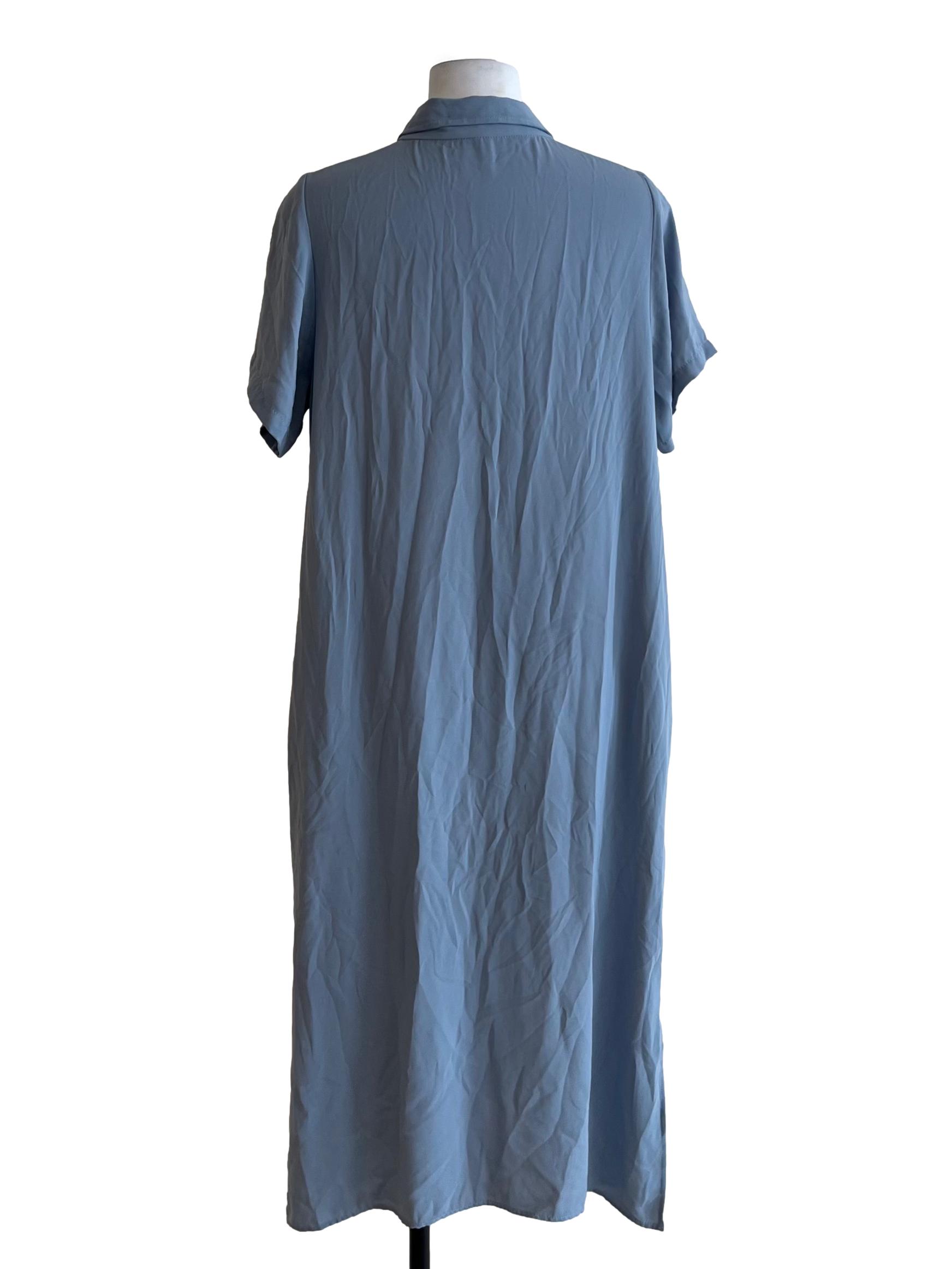 Sky Blue Wing Collar Empire Dress