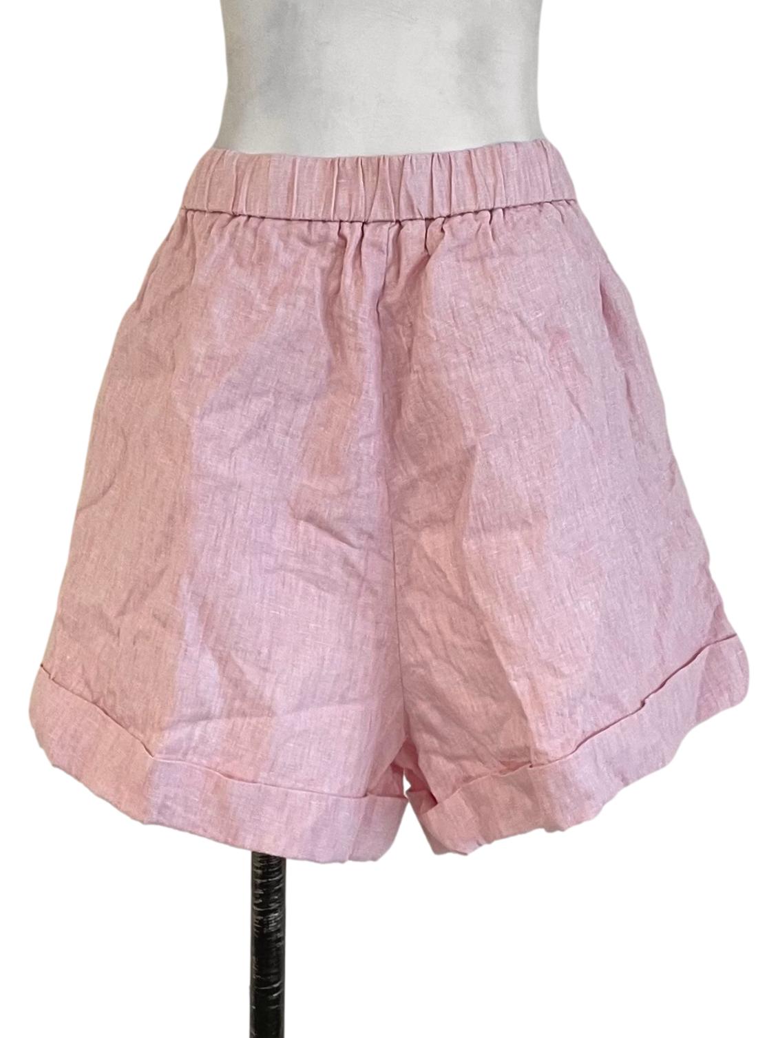 Light Pink Cuffed Easy Shorts