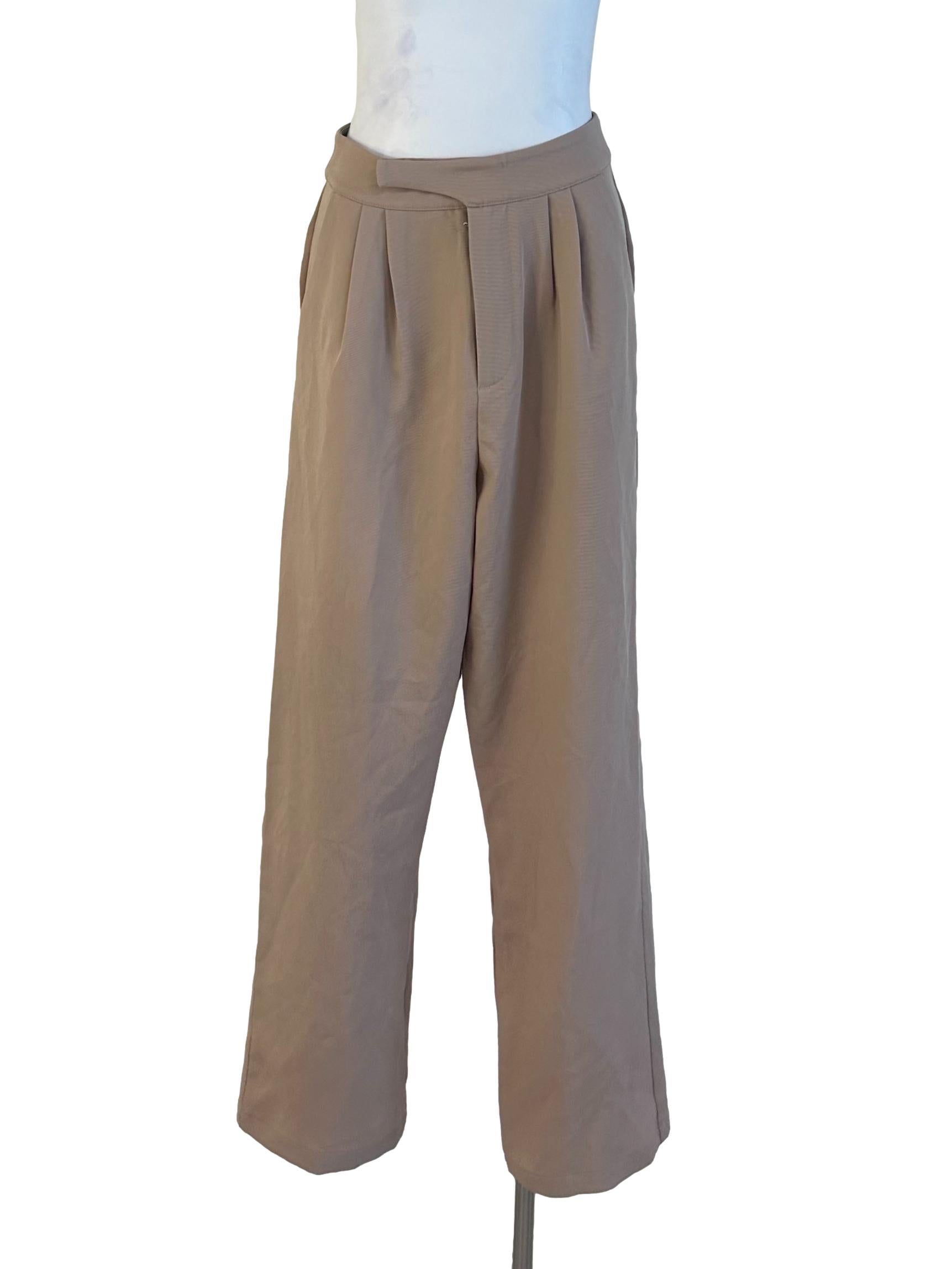 Latte Brown Plain Long Pants
