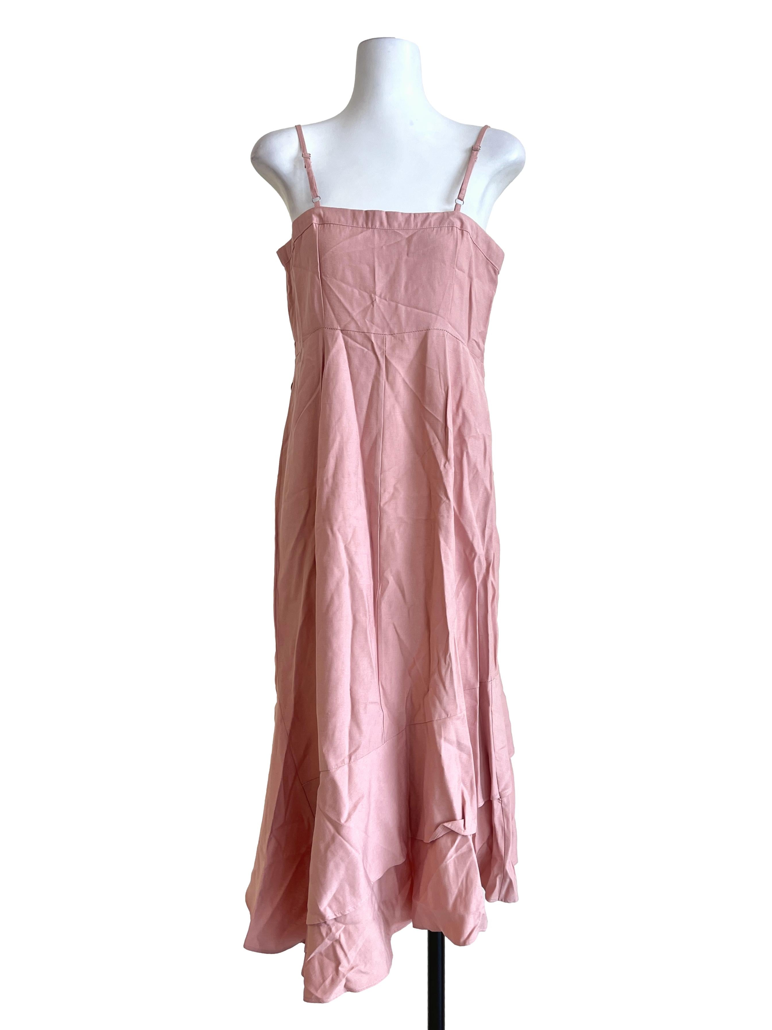 Rose Pink Square A-Line Dress TEM