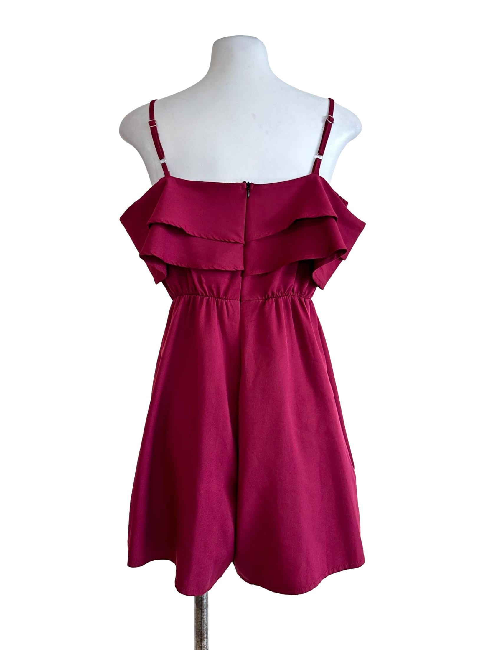 Maroon Red Plain Rompers