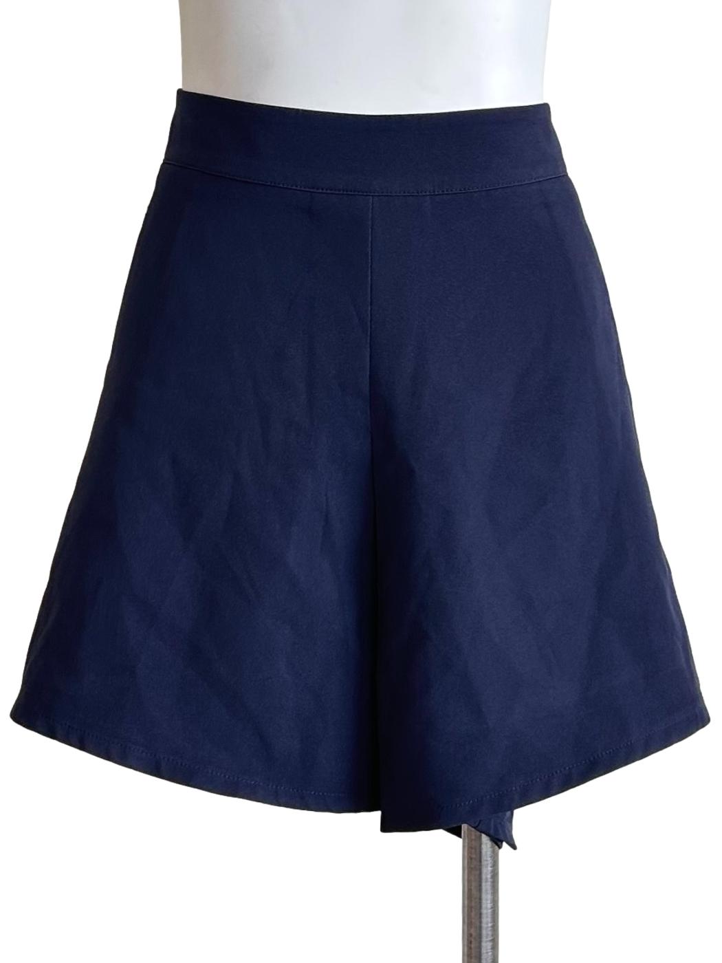 Navy Blue Pleated Shorts