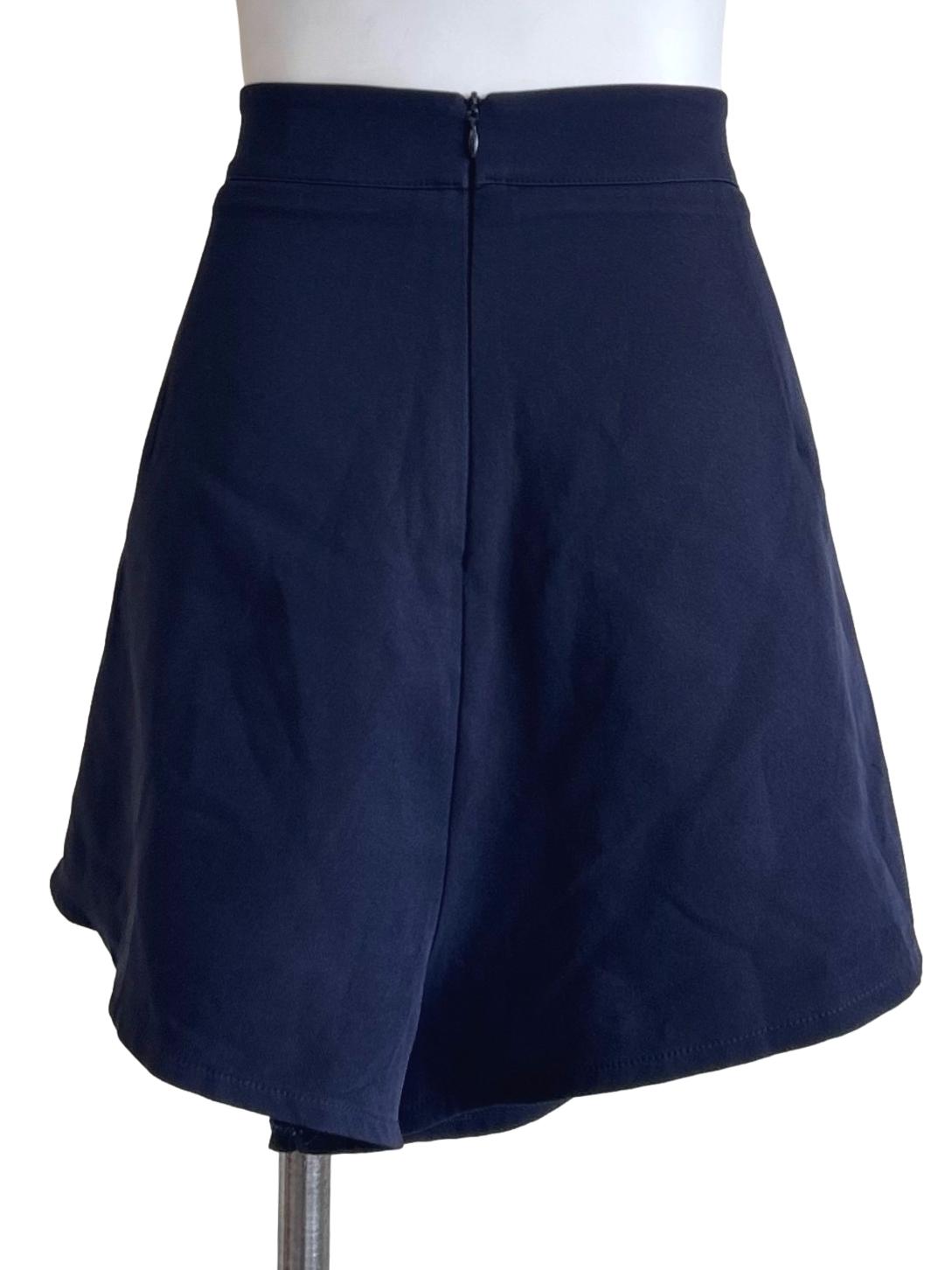 Navy Blue Pleated Shorts
