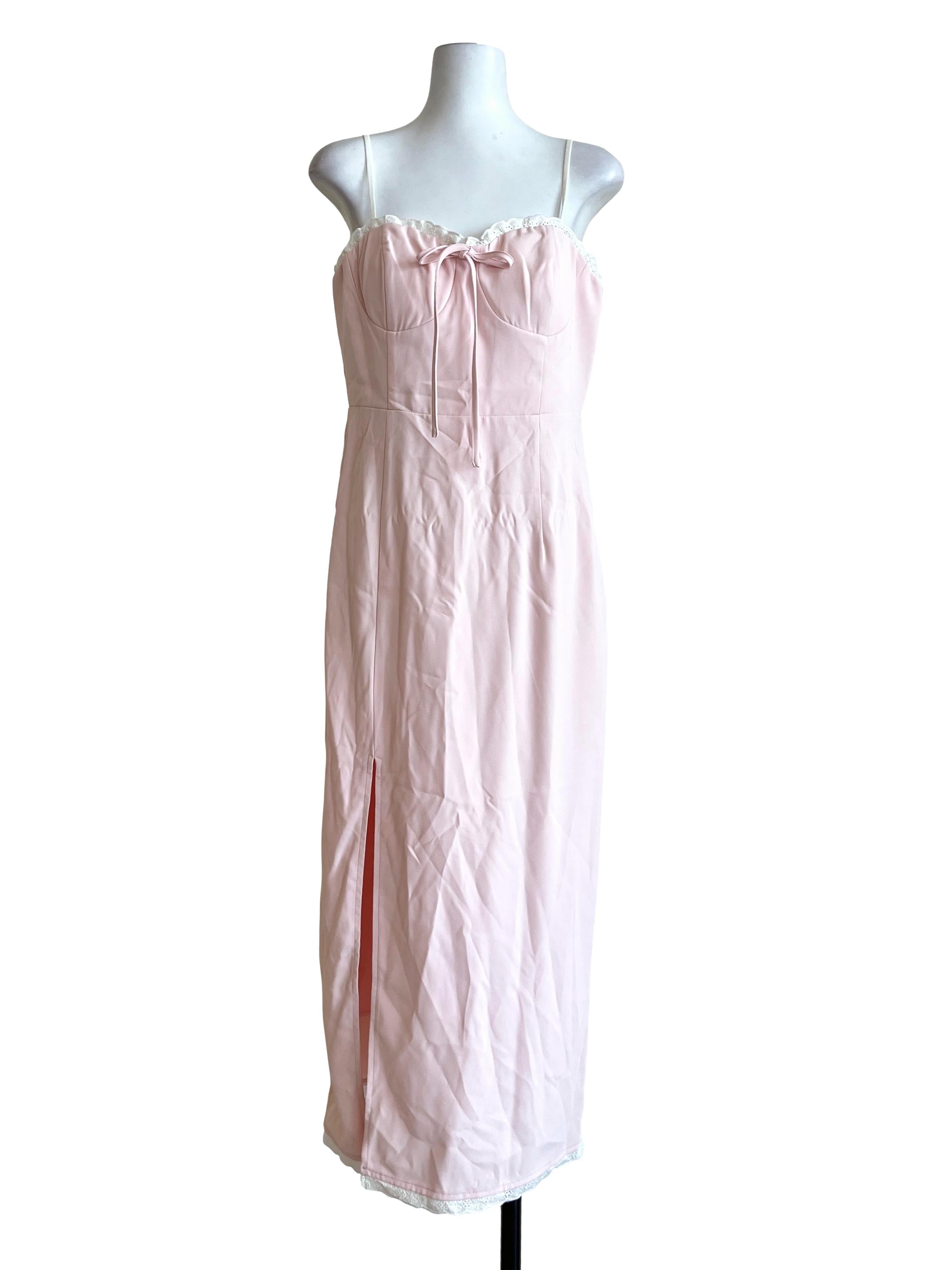 Lemonade Pink Spaghetti A-Line Dress