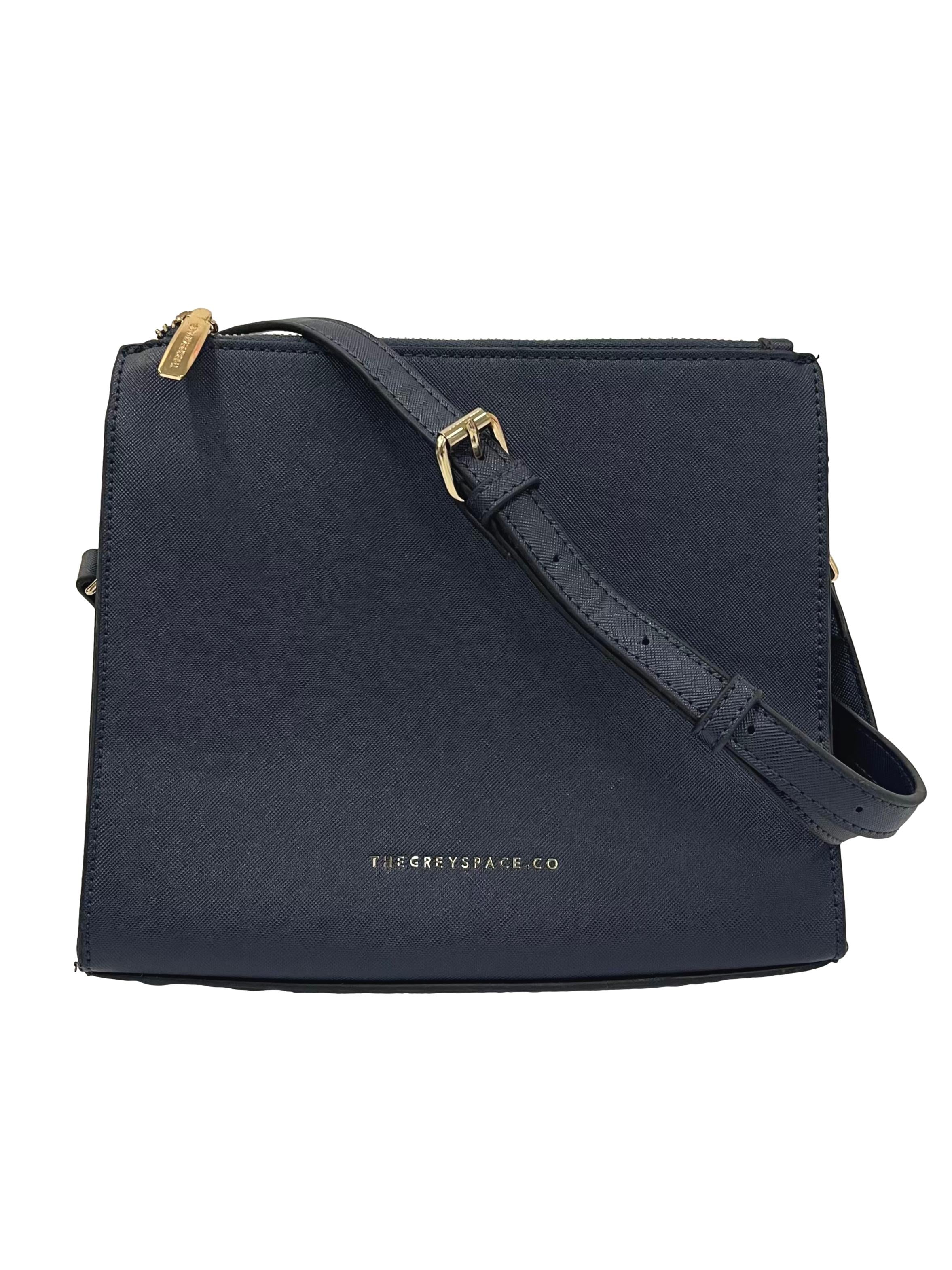 Navy Emma Dual Zip Sling Bag