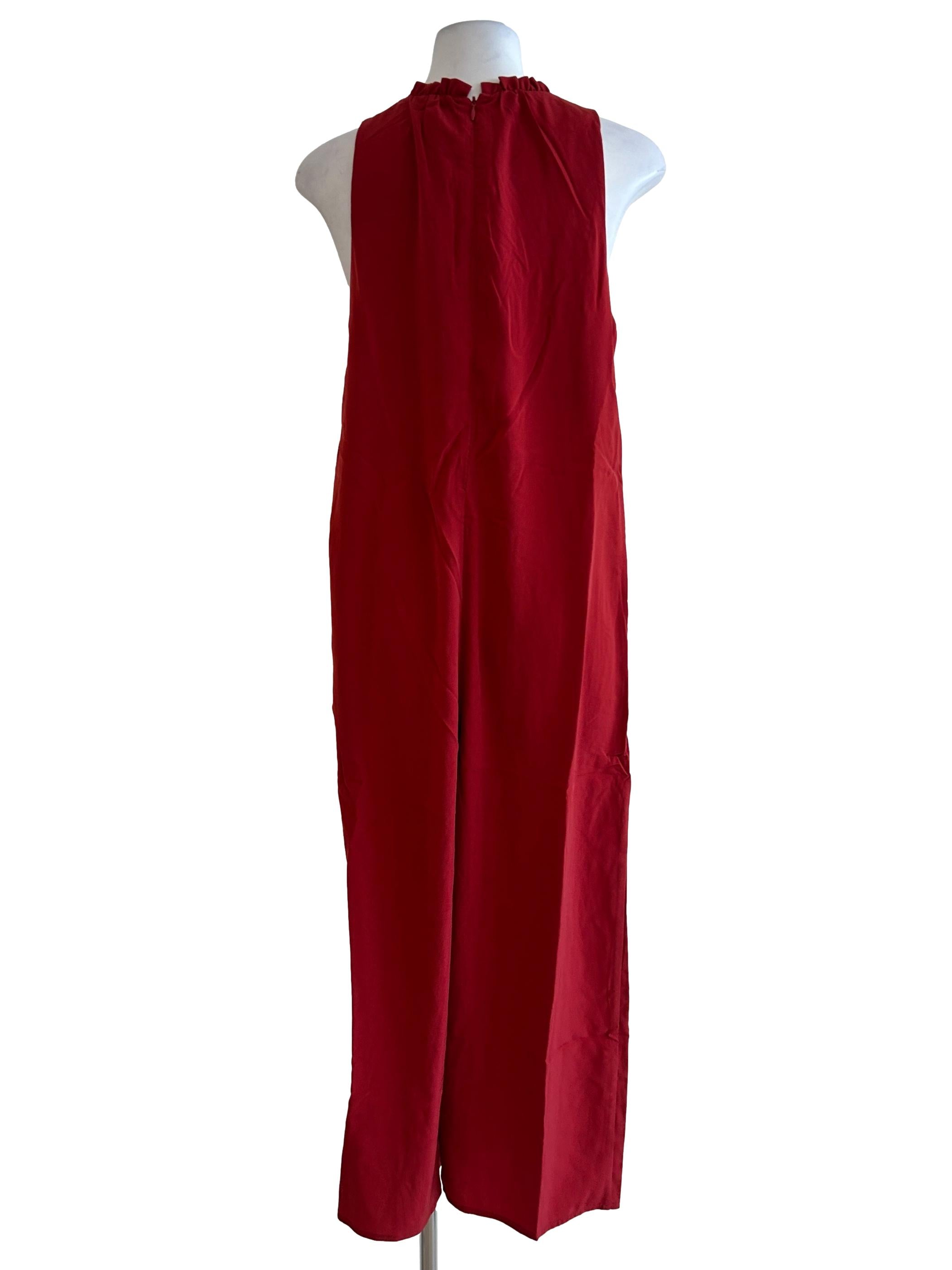 Red Ruffle Collar Jumpsuit OSN