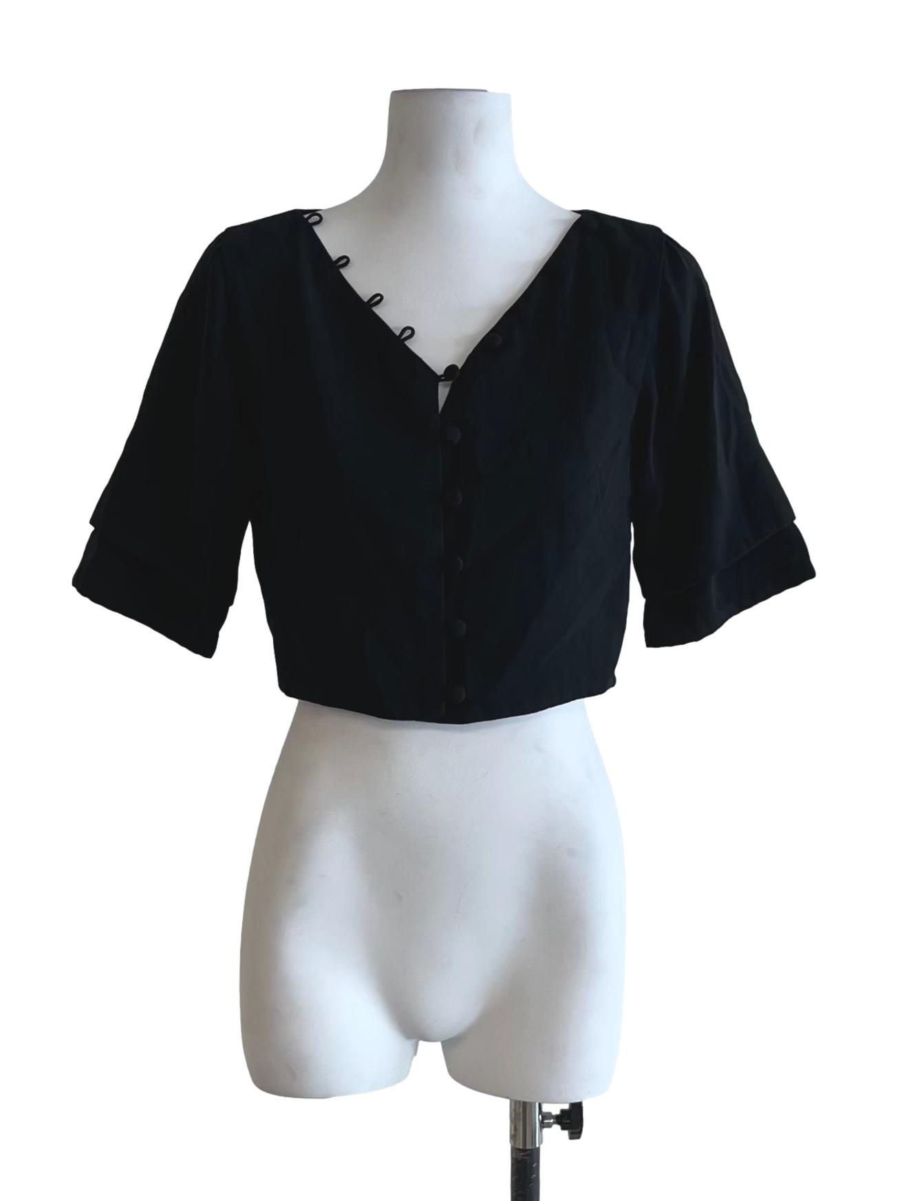 Black V-Neckline Blouse