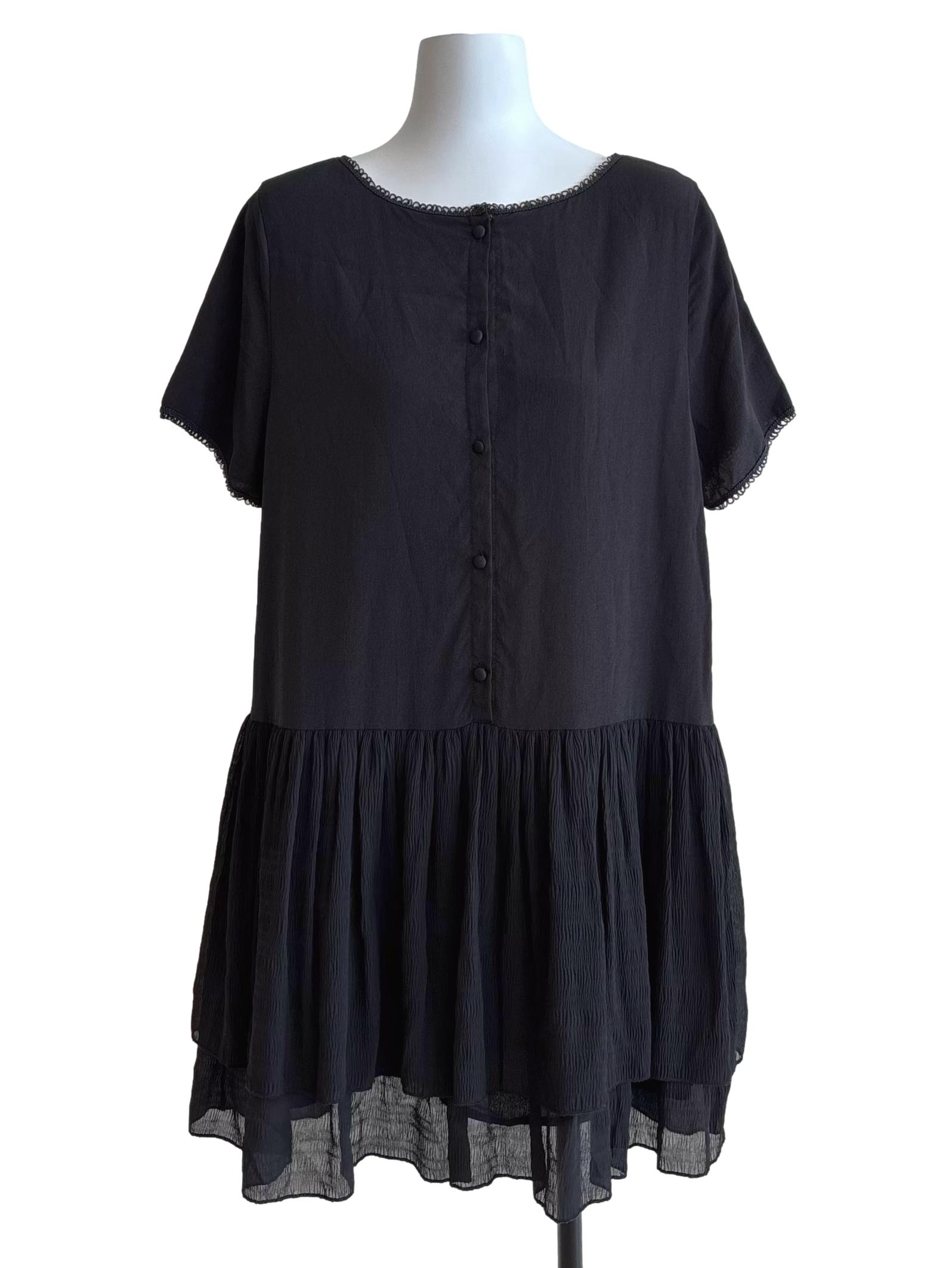 Jet Black Dropwaist Shift Dress