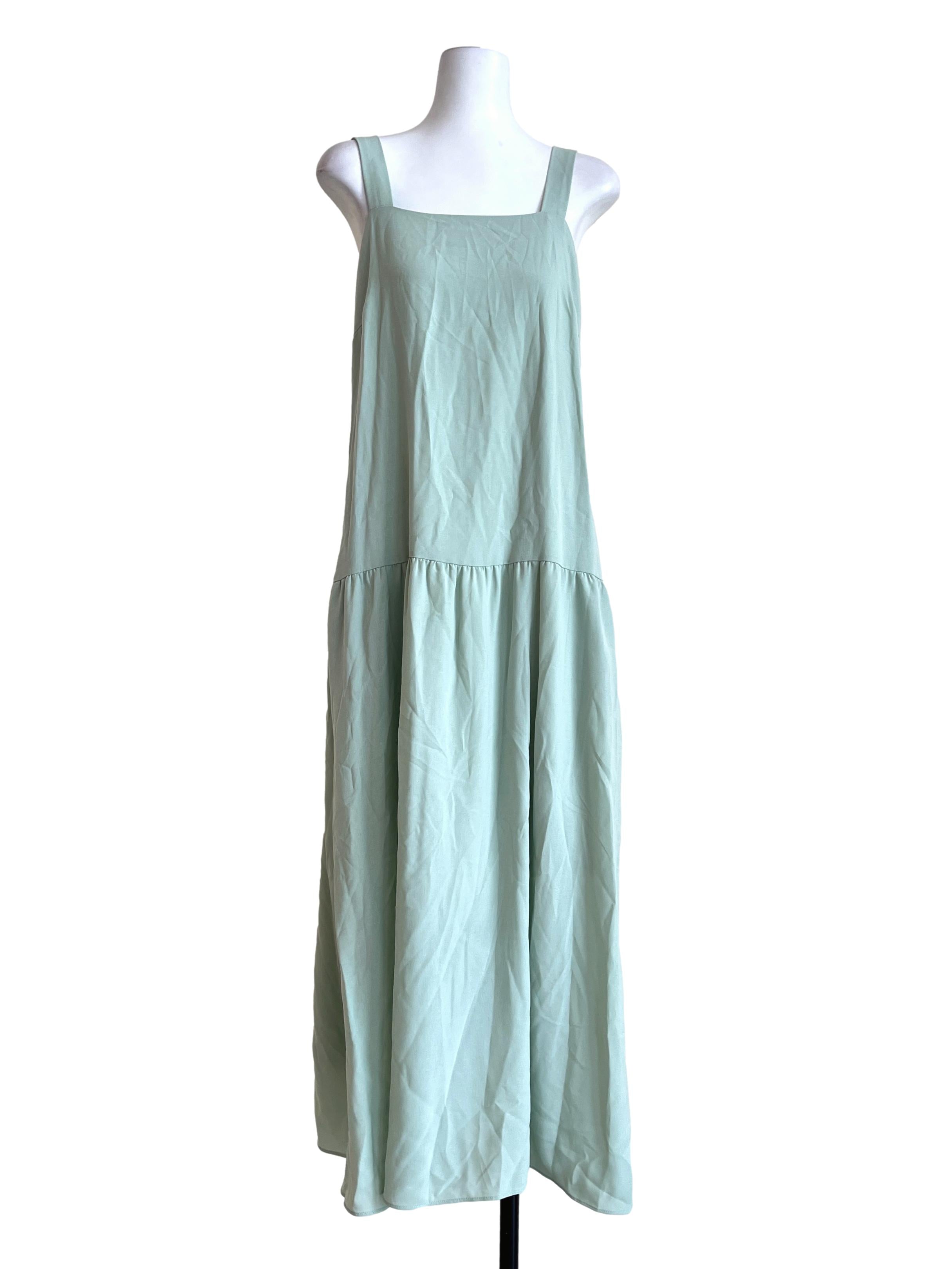 Seafoam Green Square Drop Waist Dress
