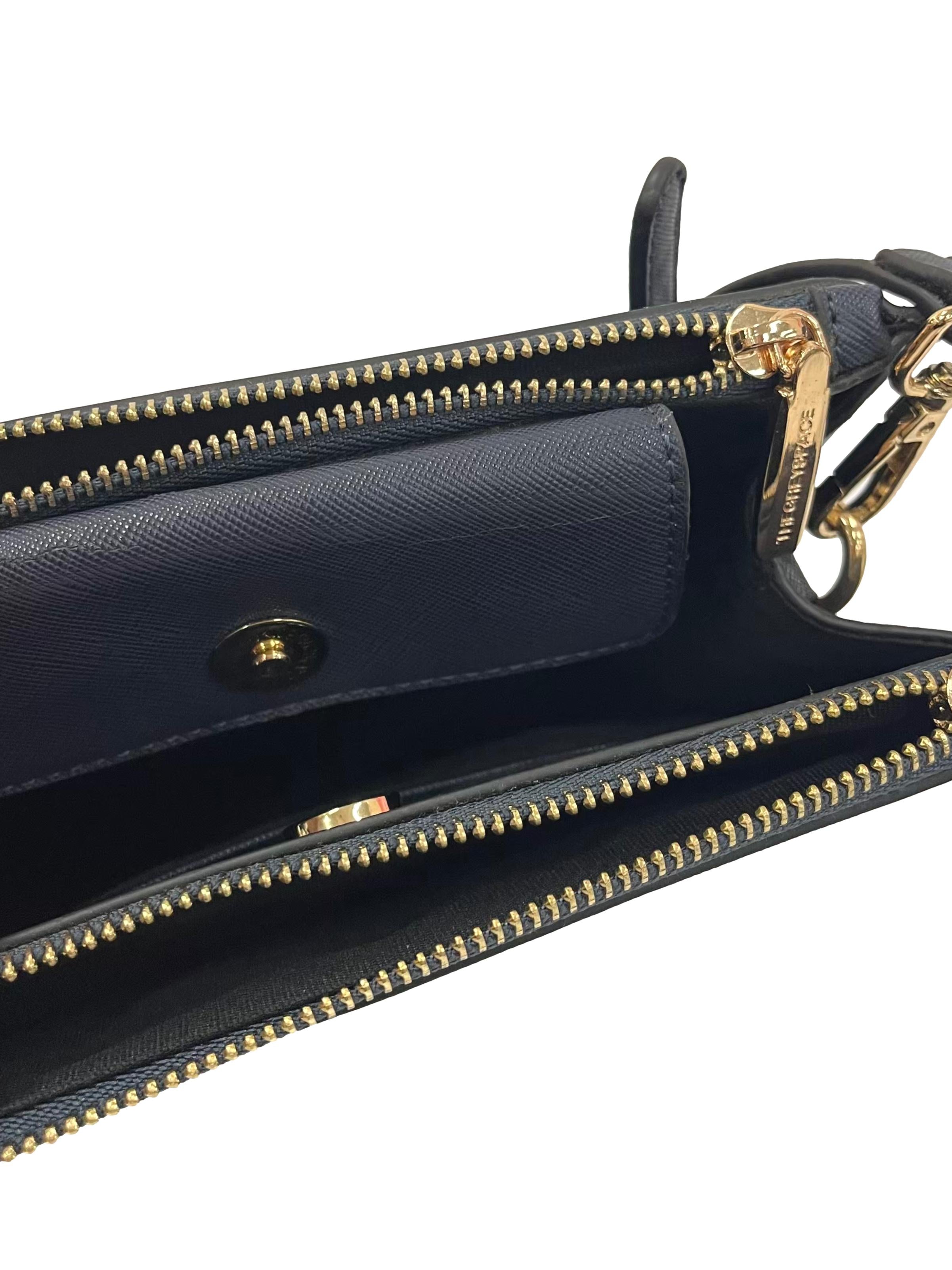 Navy Emma Dual Zip Sling Bag
