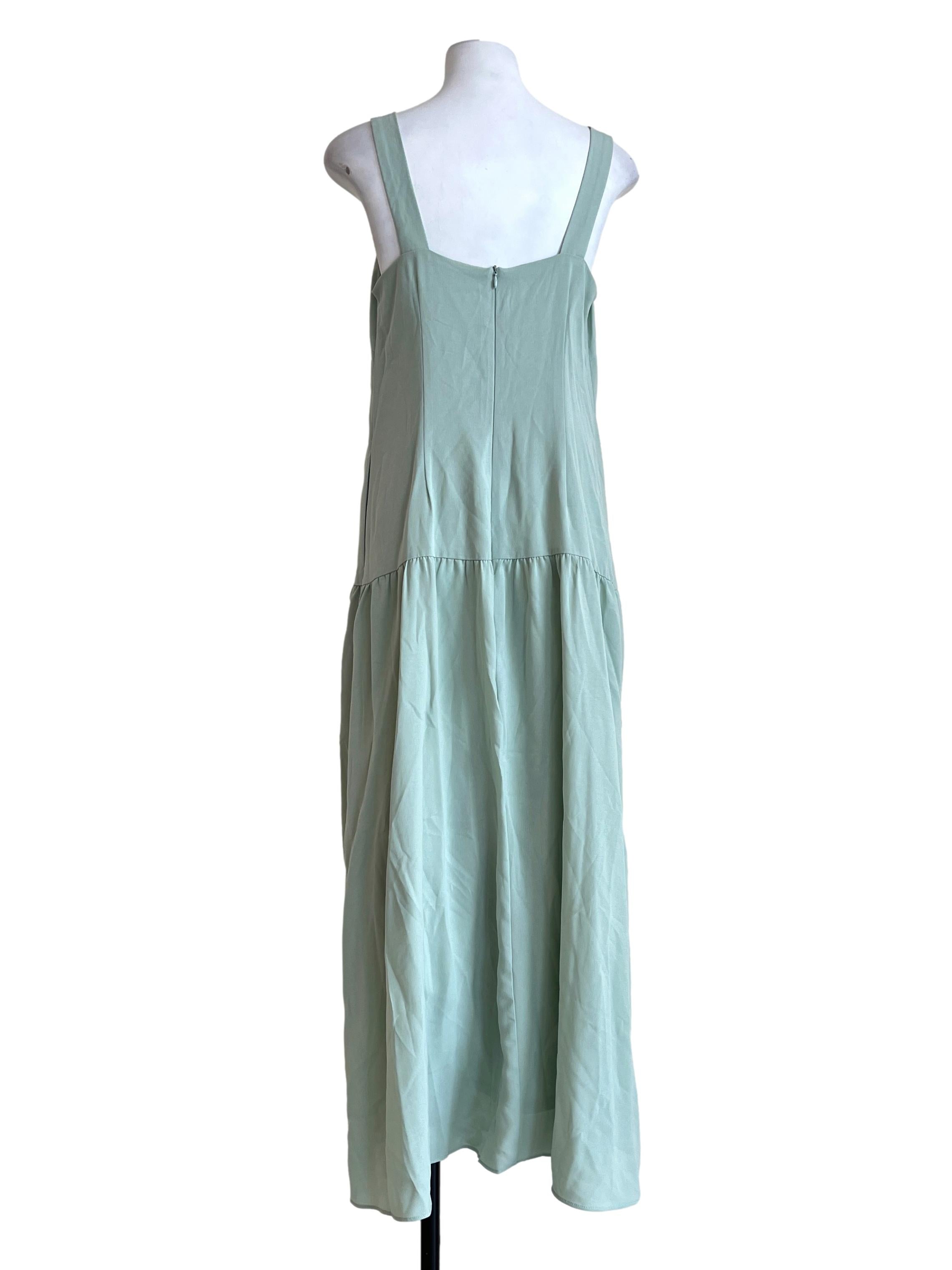 Seafoam Green Square Drop Waist Dress