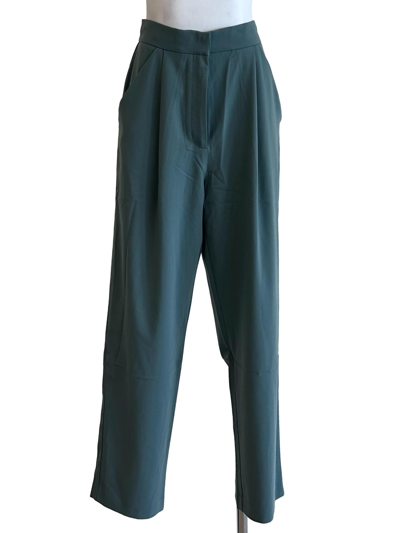Blue Tapered Pleat Pants OSN