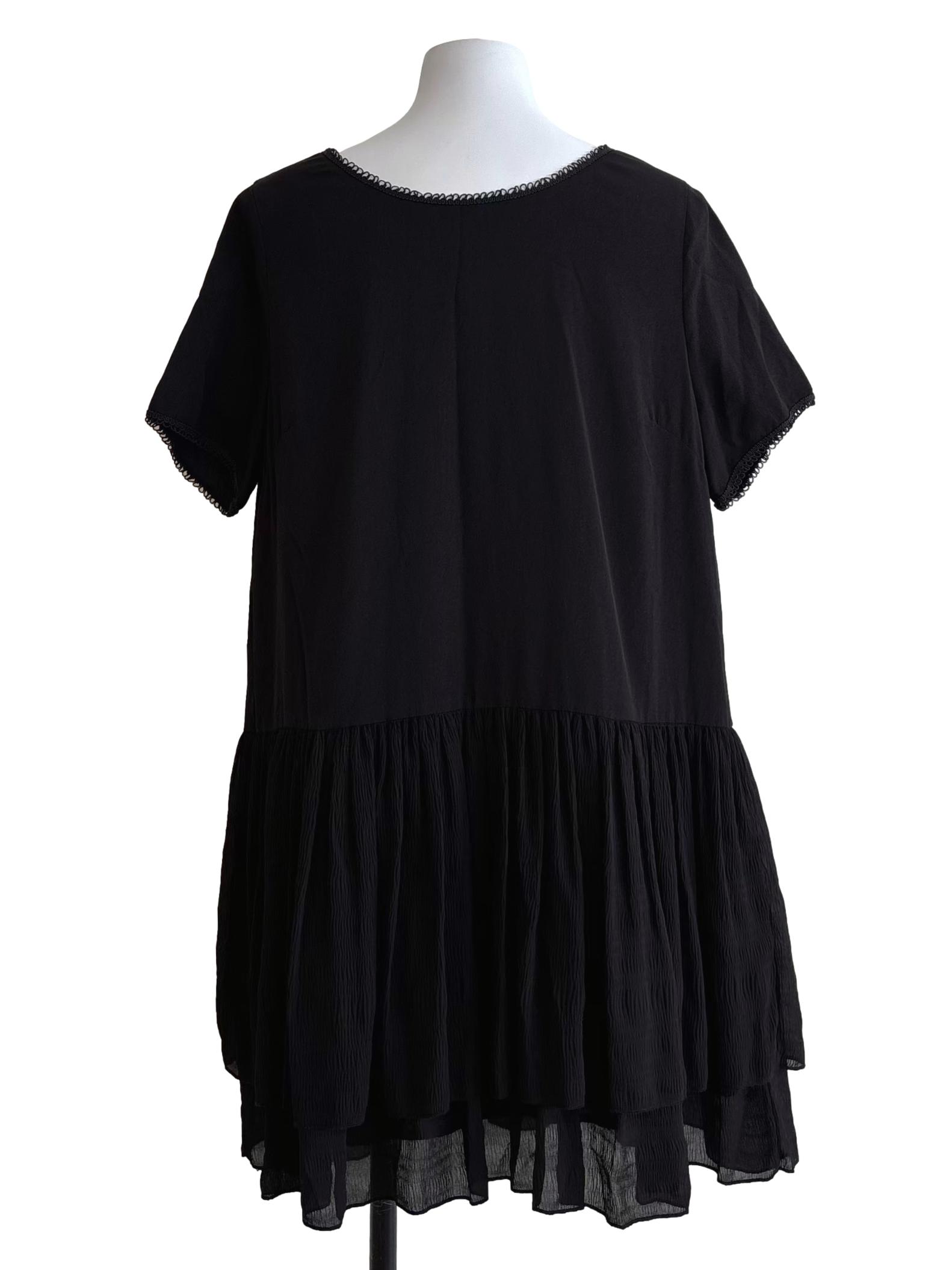 Jet Black Dropwaist Shift Dress