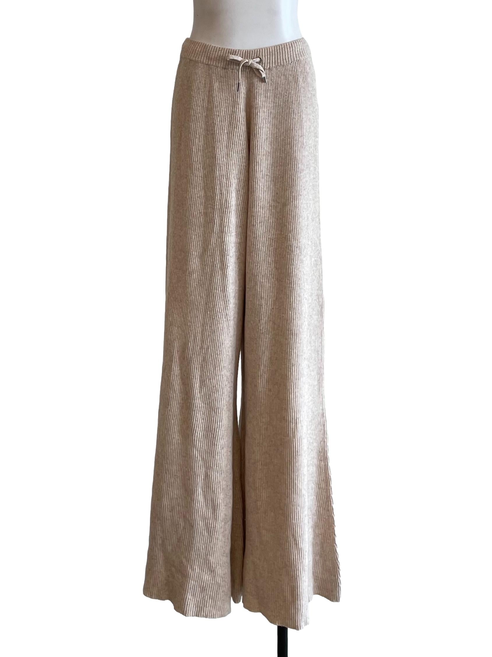 Latte Ribbed Knit Pants