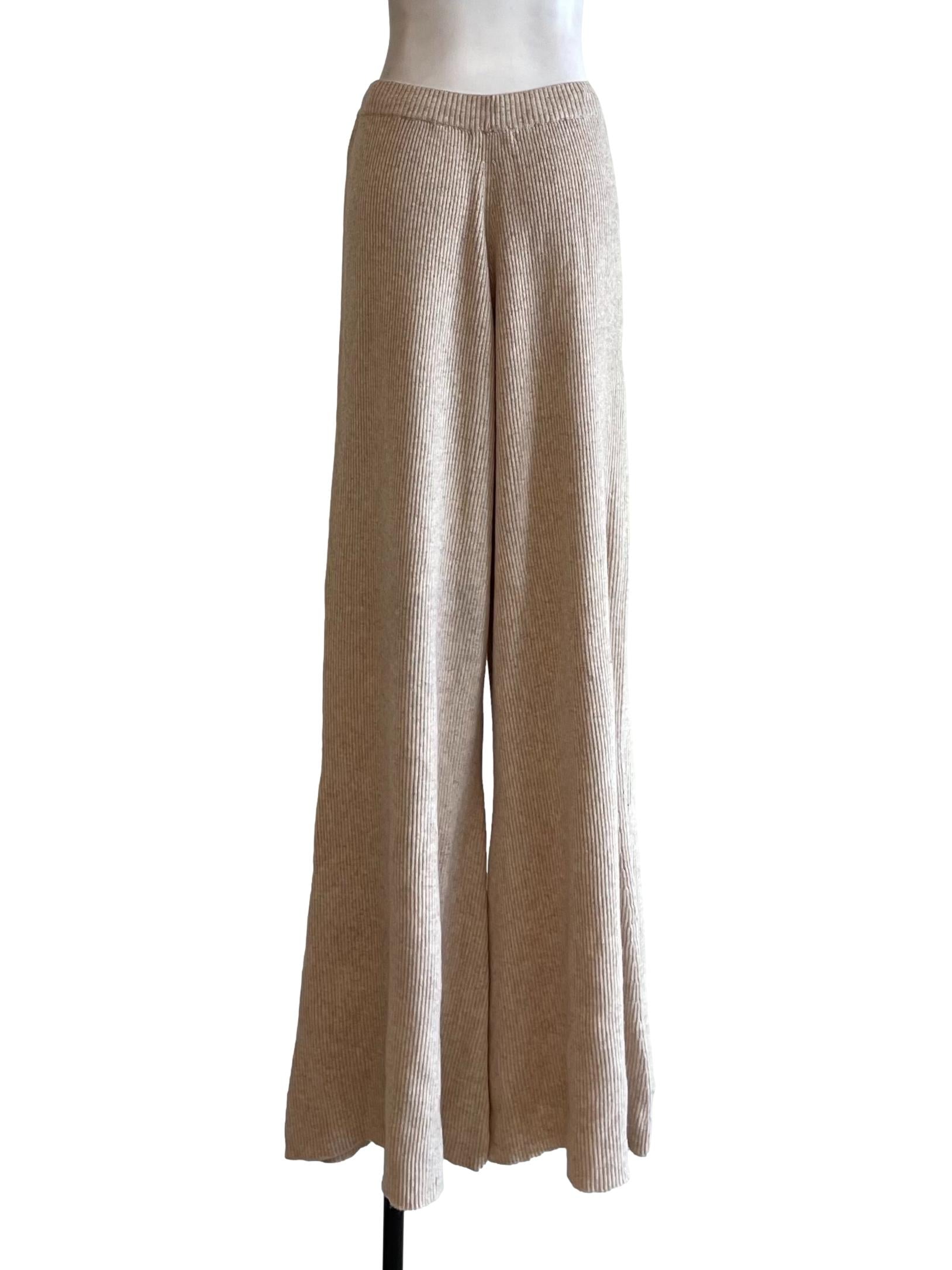 Latte Ribbed Knit Pants