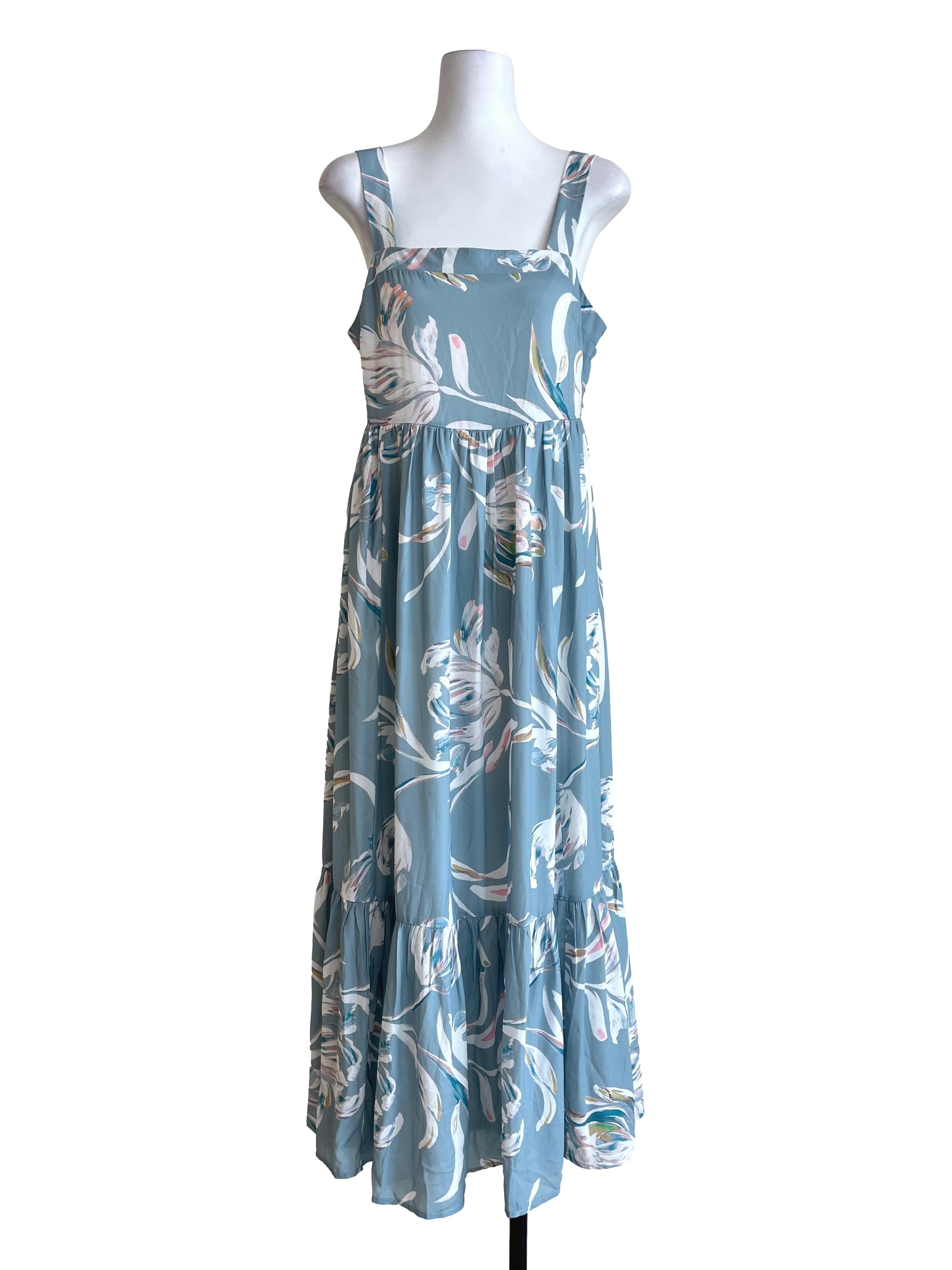 Cerulean Blue Square A-Line Dress