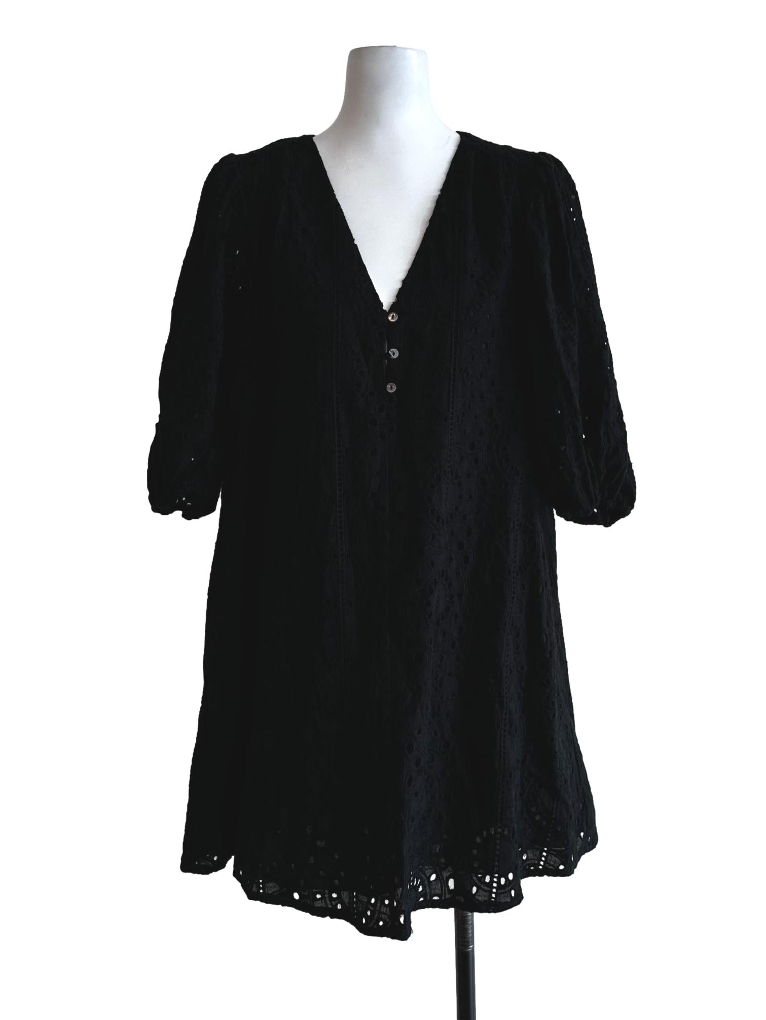 Black Embroidery Pattern Dress