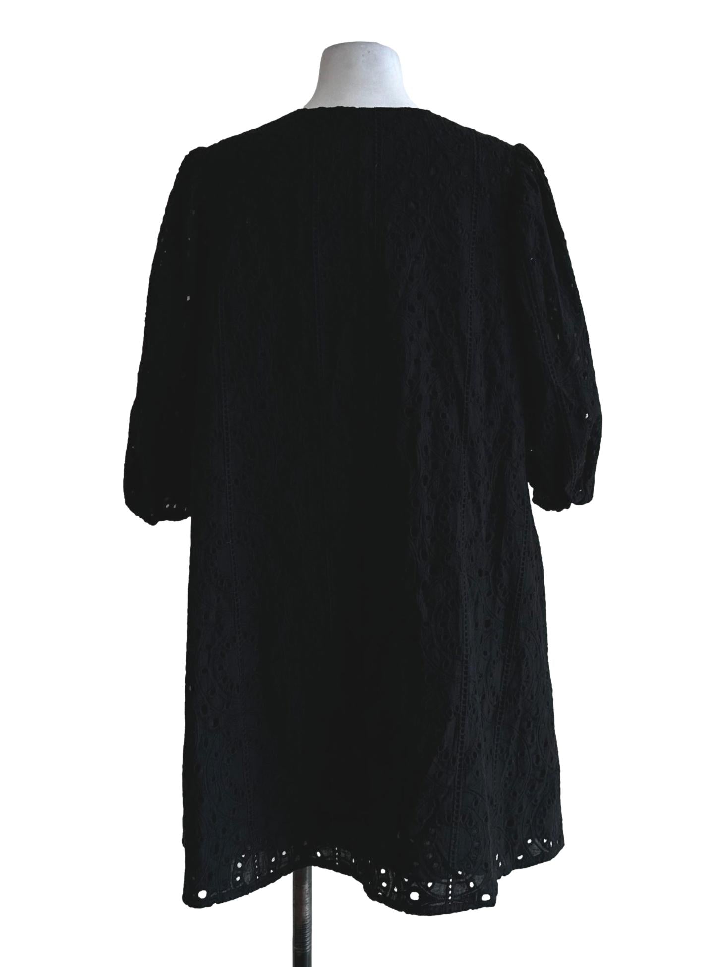 Black Embroidery Pattern Dress