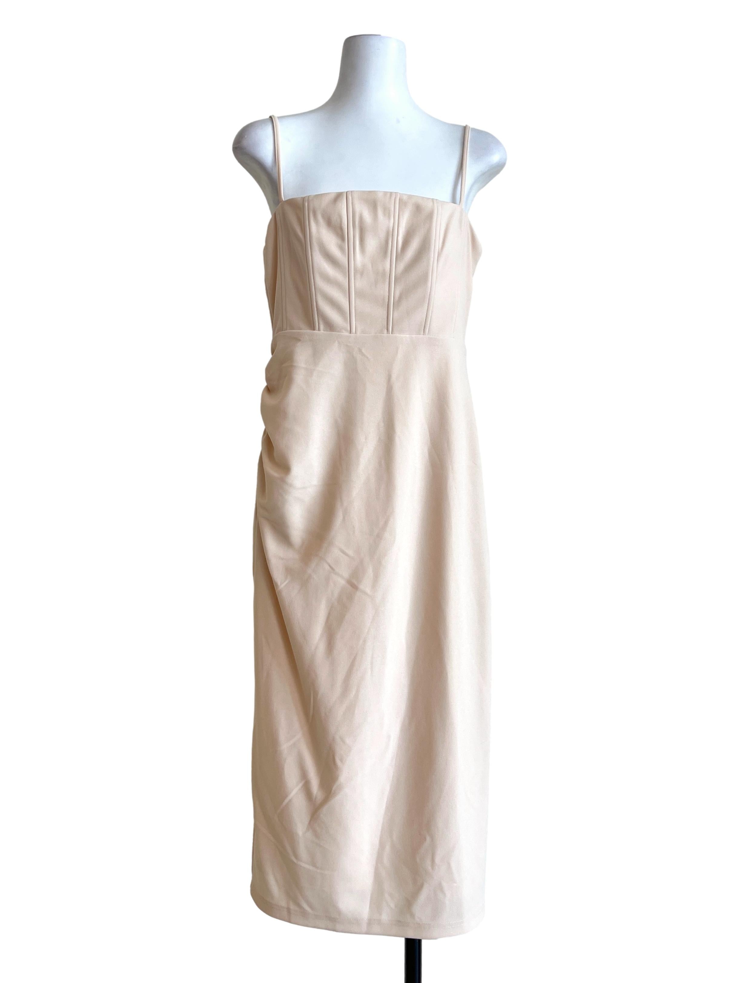 Peach Pink Straight A-Line Dress