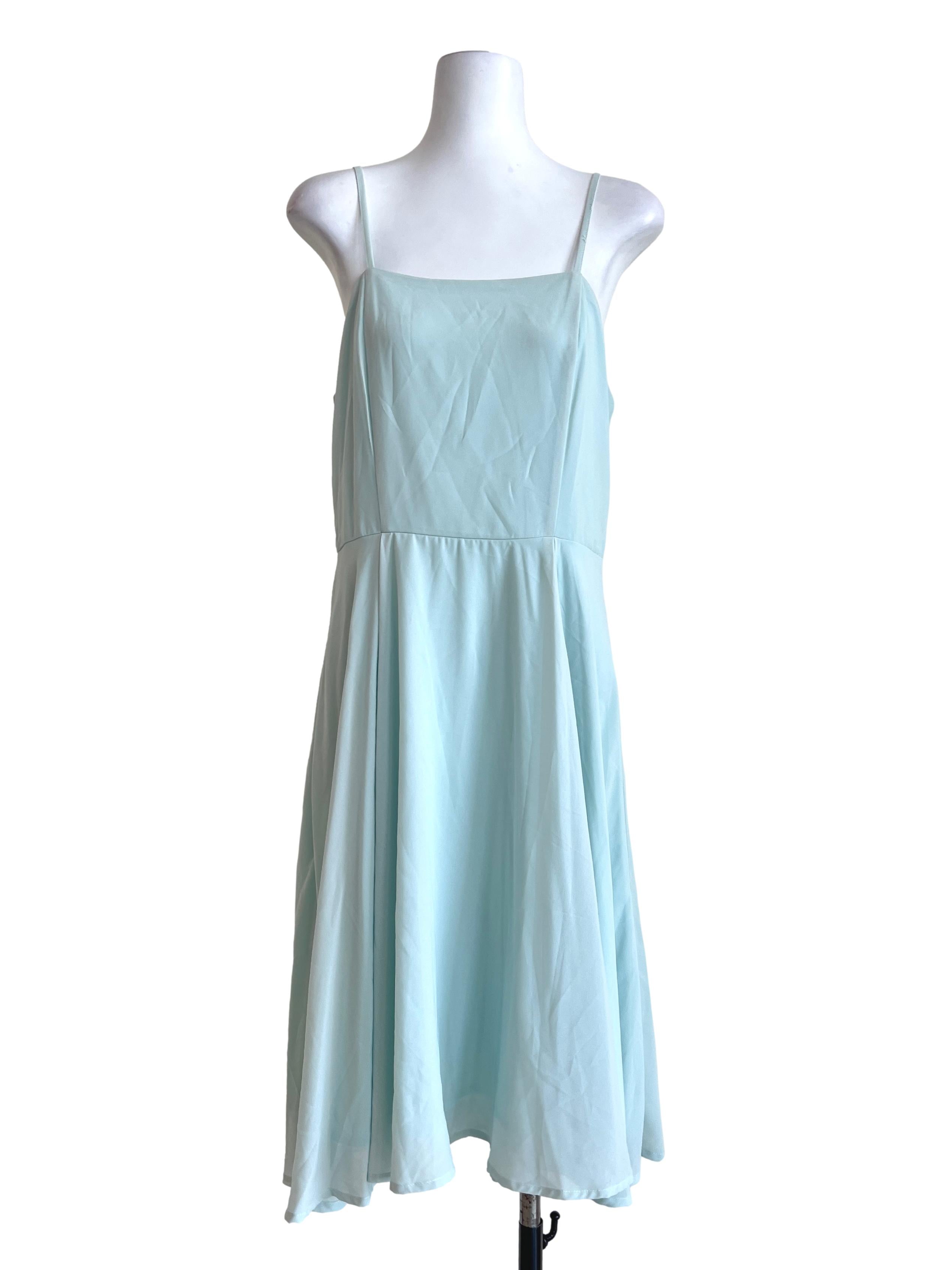 Mint Green Spaghetti A-Line Dress TTR