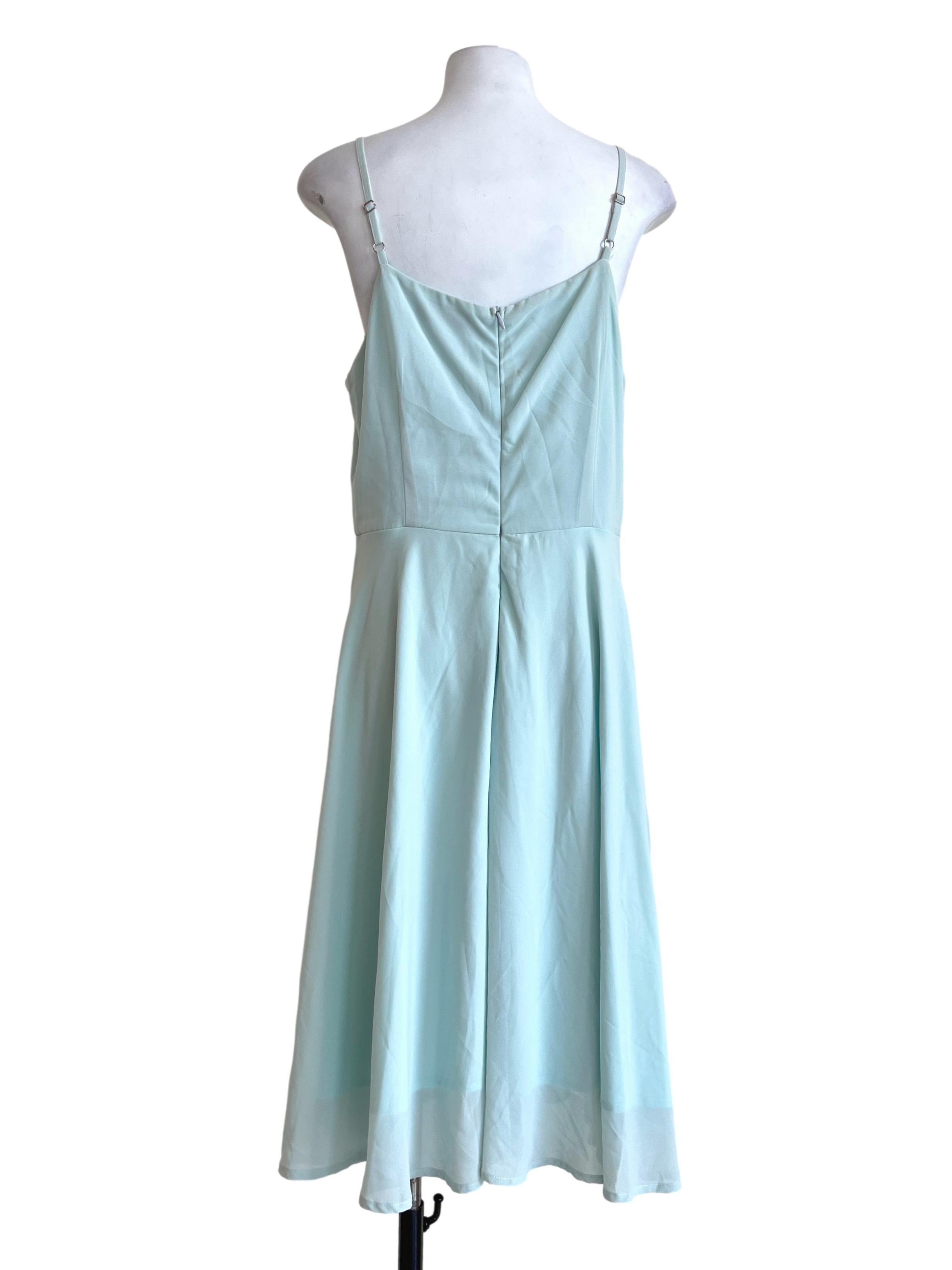 Mint Green Spaghetti A-Line Dress TTR