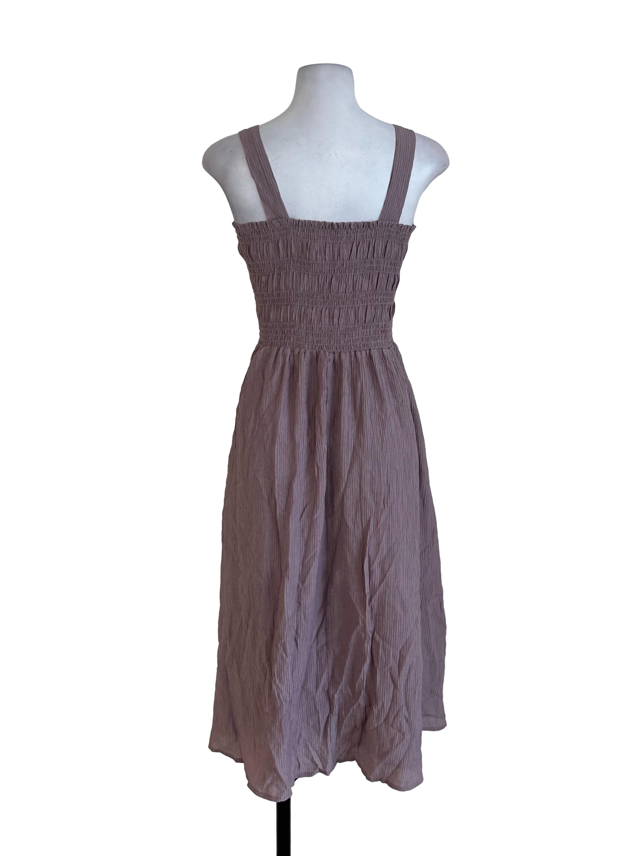 Dusty Purple Textured Stripe Dress