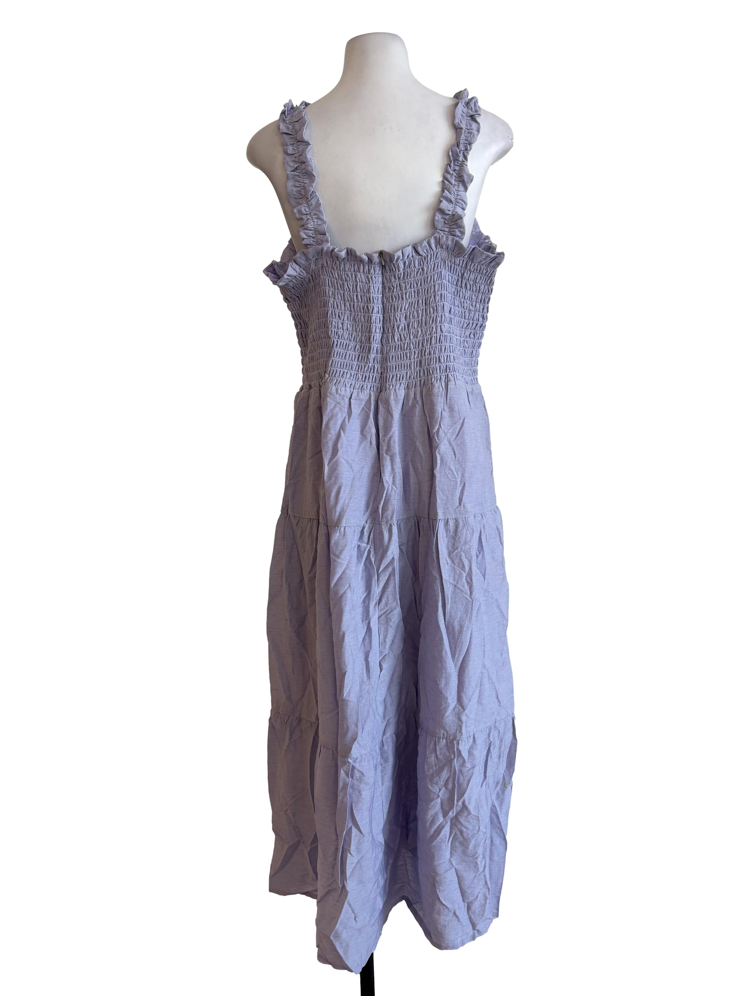 Lavender Tiered Sundress With Ruffled Straps