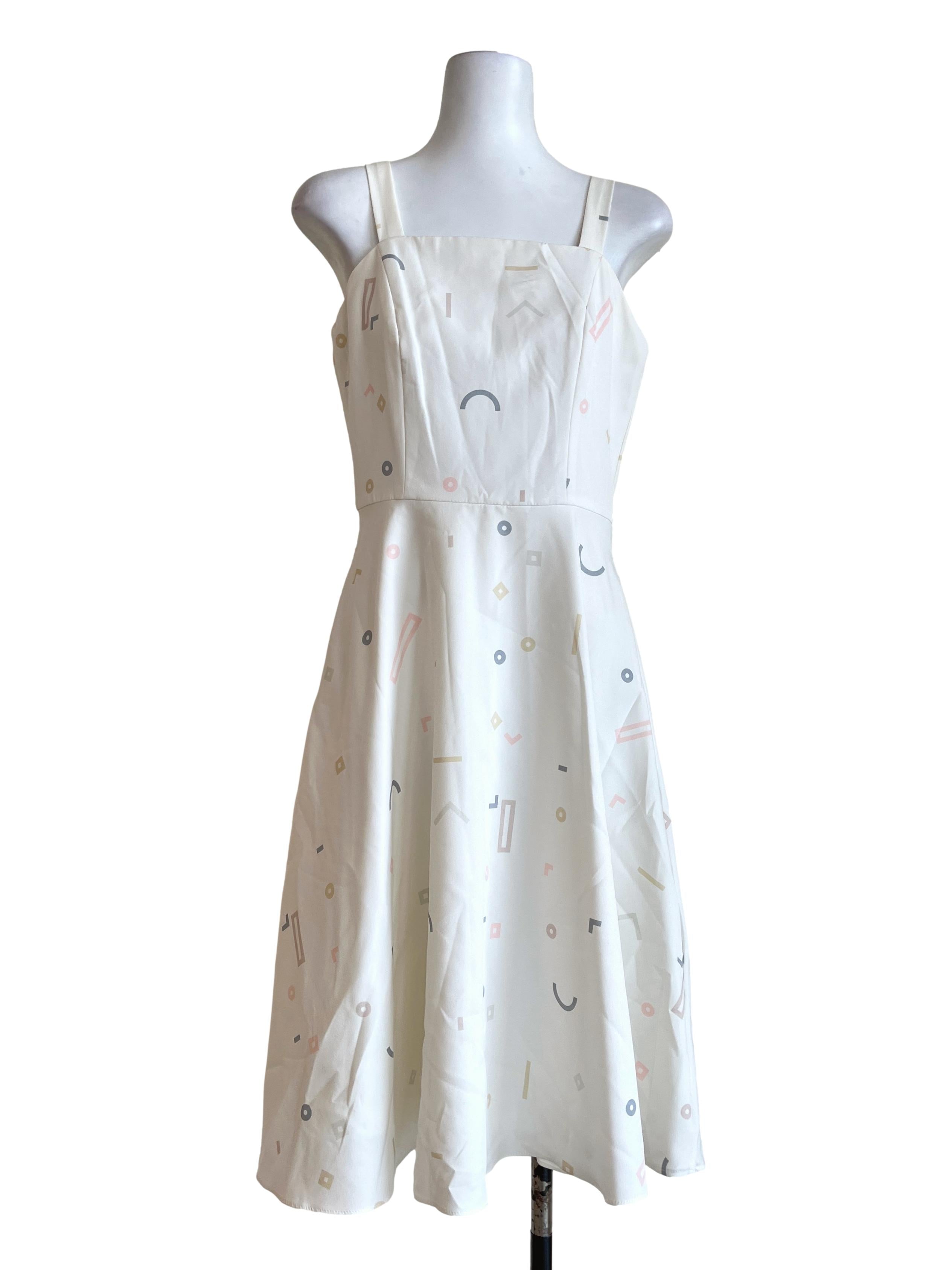 Pearl White Square A-Line Dress