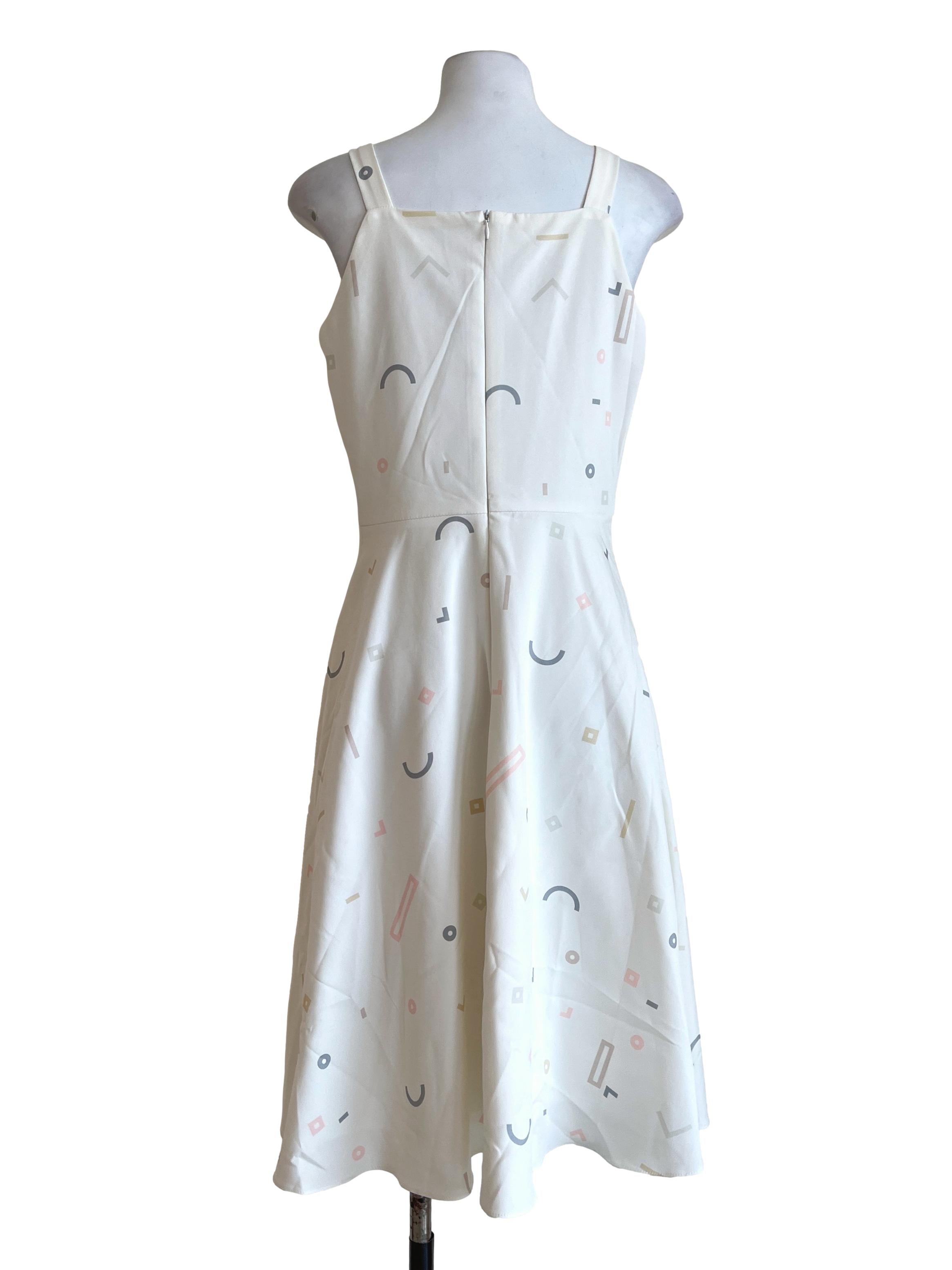 Pearl White Square A-Line Dress