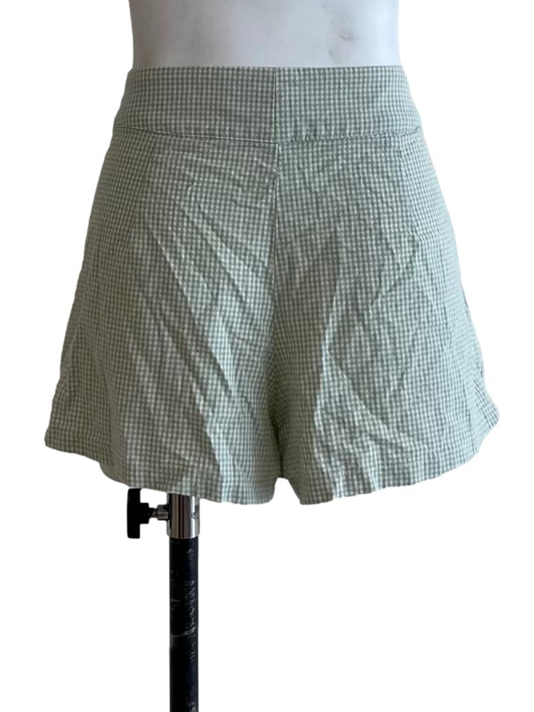 Olive Green Graph Check Skort