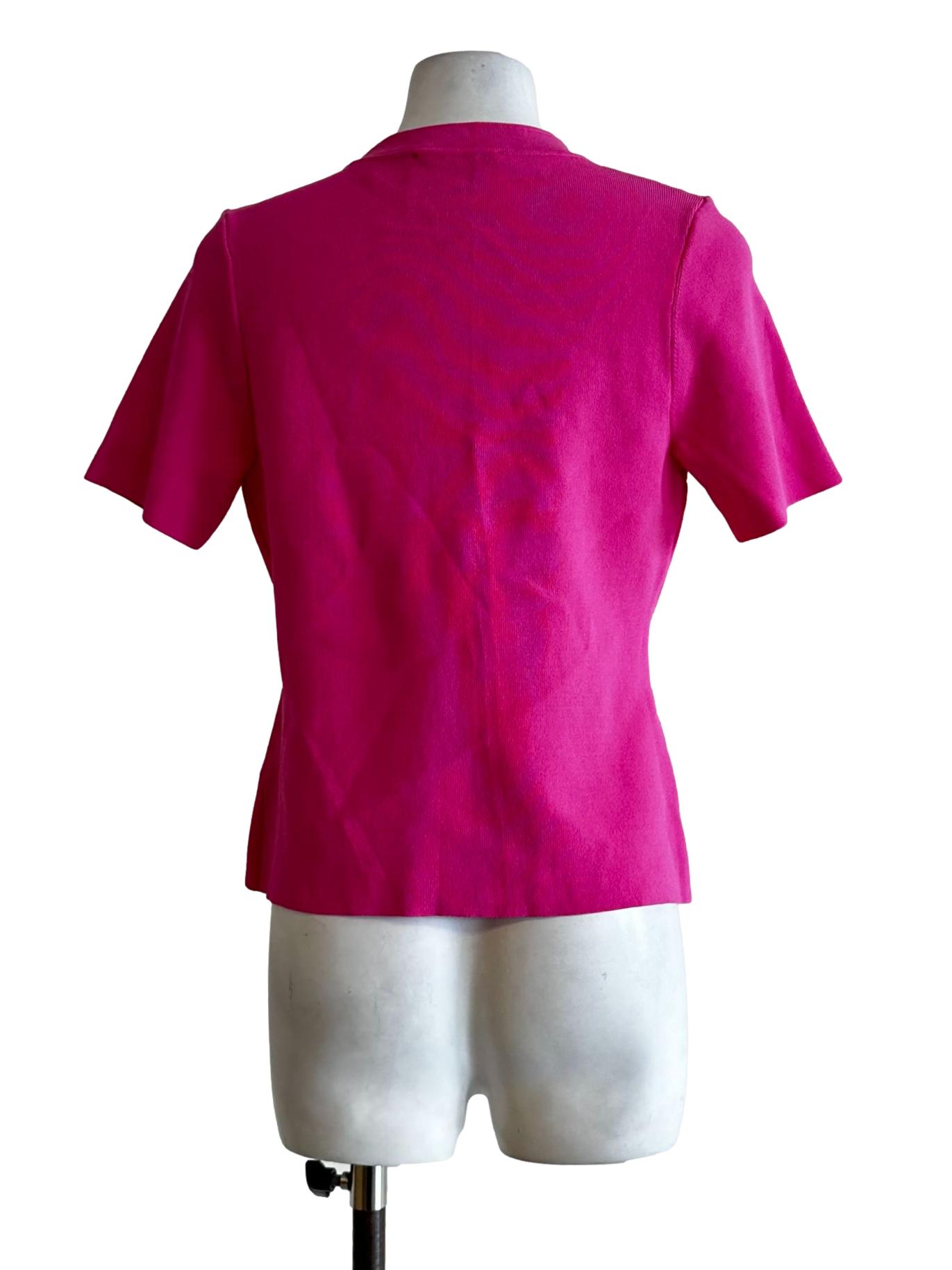 Punch Pink Pencil Stripes Pattern Top