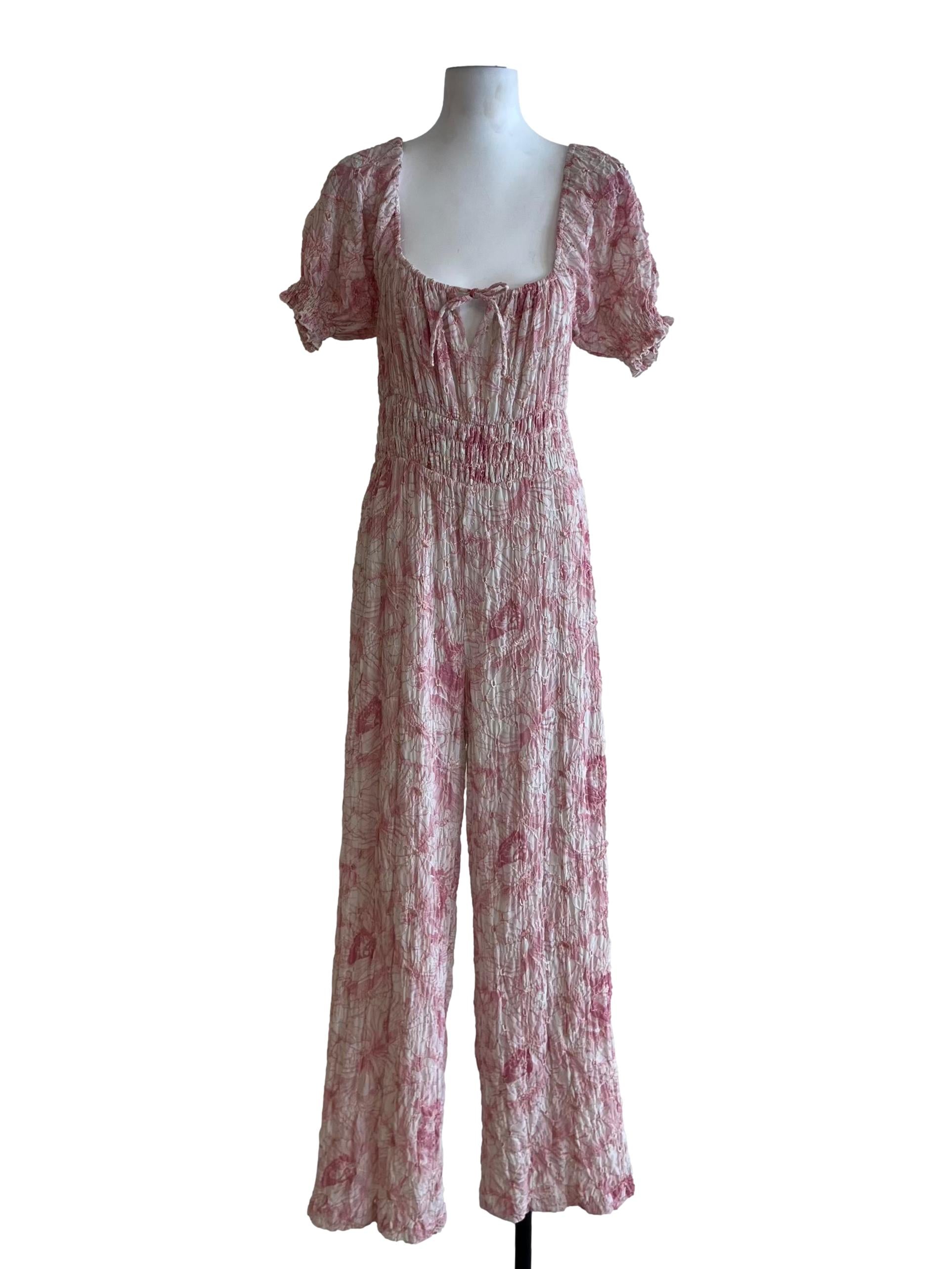 Blush Pink Abstract Jumpsuit