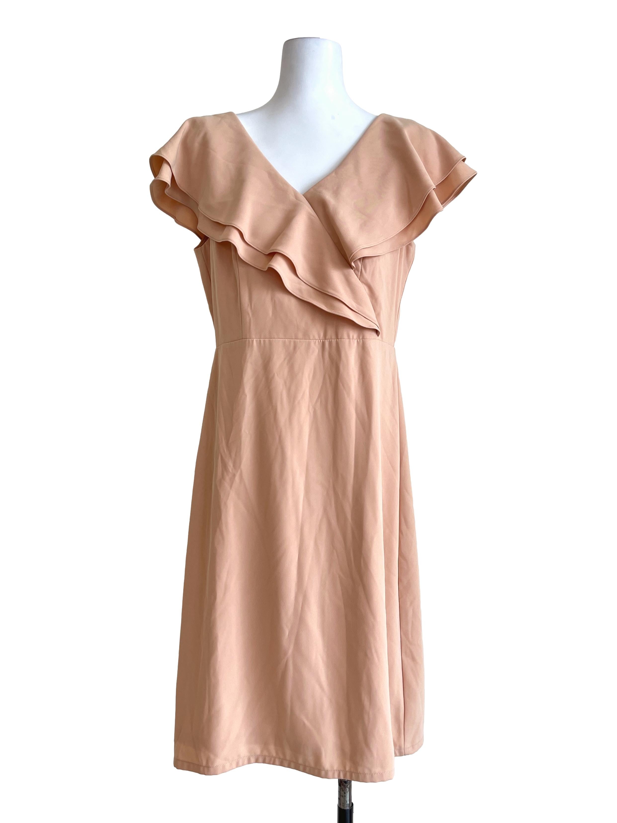 Butterscotch Yellow V-Neck A-Line Dress TCL