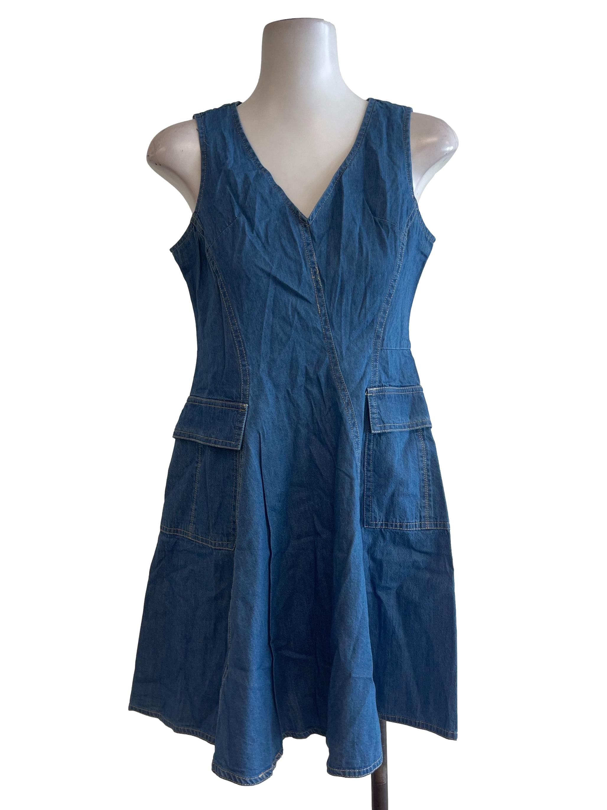 Blue Denim Pocket Dress