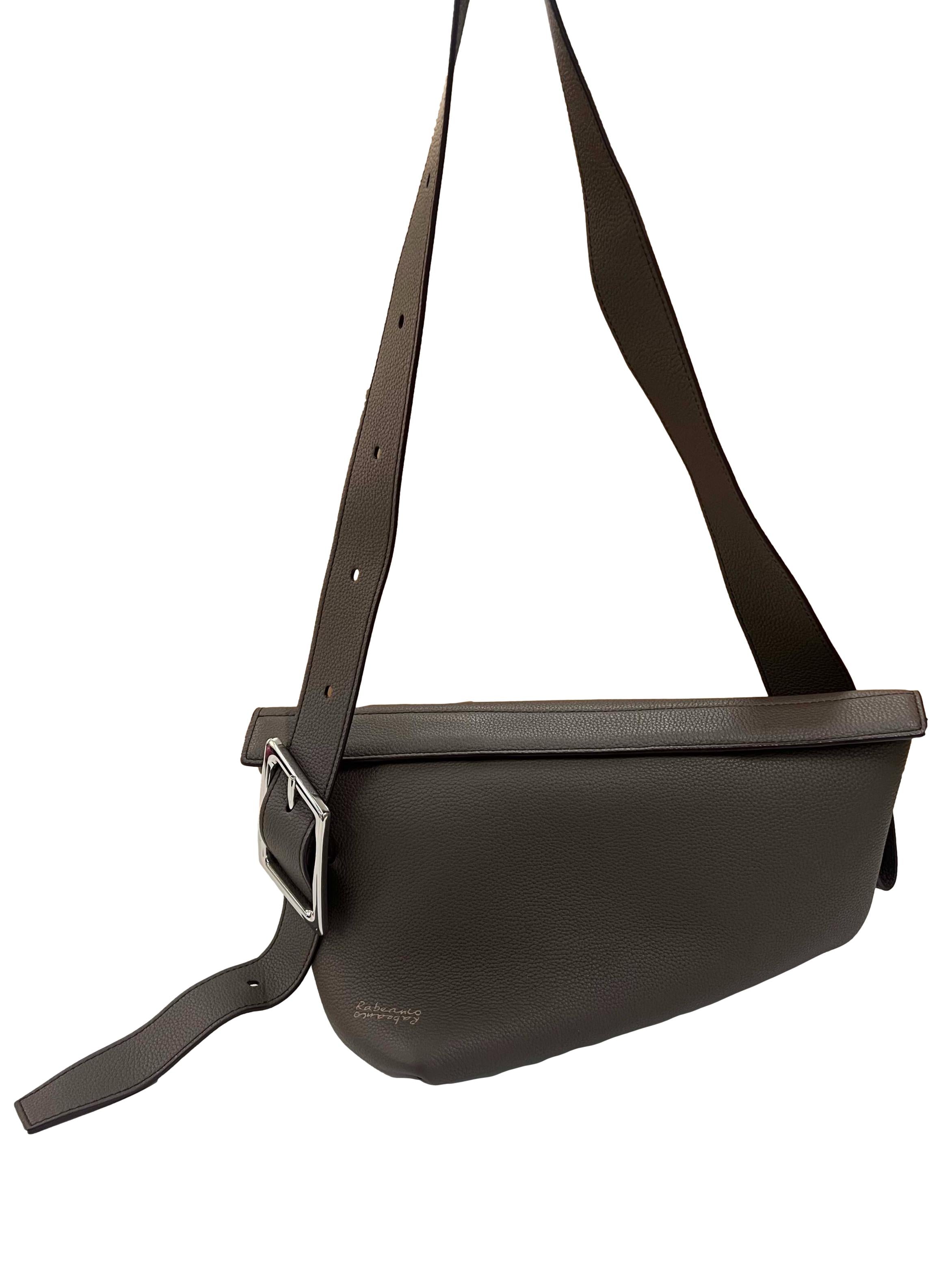 Grey Pu Leather Rabeanco Shoulder Bag CSN*