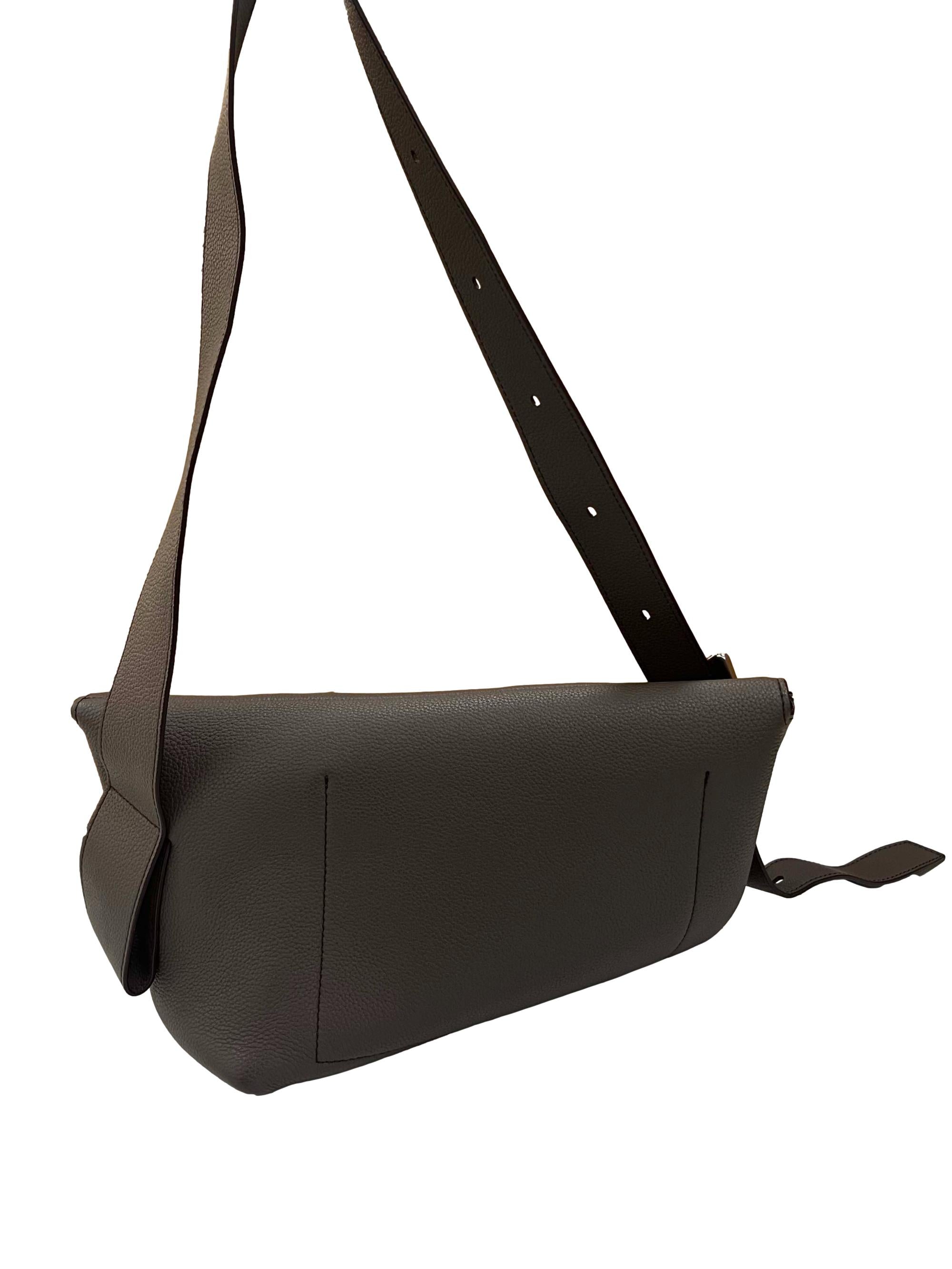 Grey Pu Leather Rabeanco Shoulder Bag CSN*