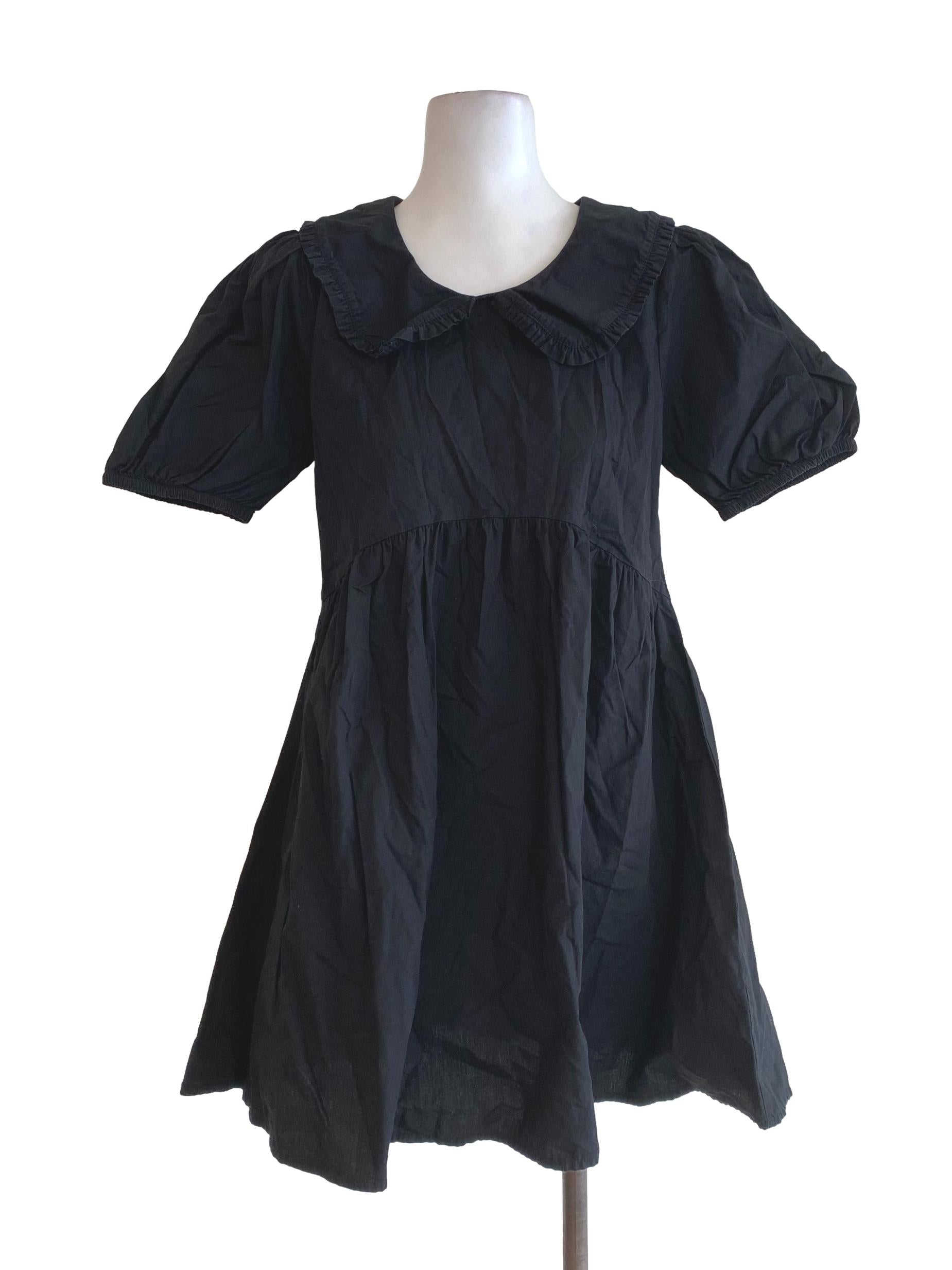 Black Blouson Mini Dress