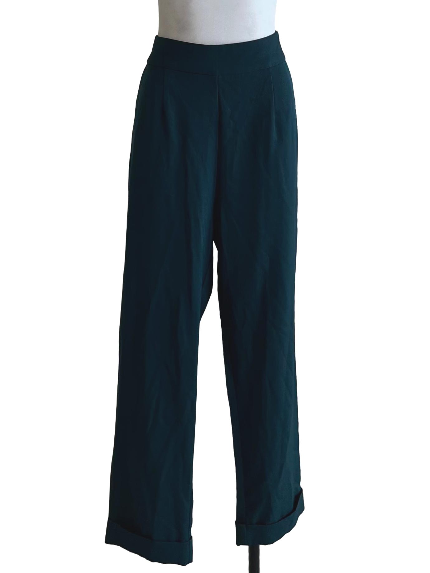 Ocean Blue Plain Straight Pants