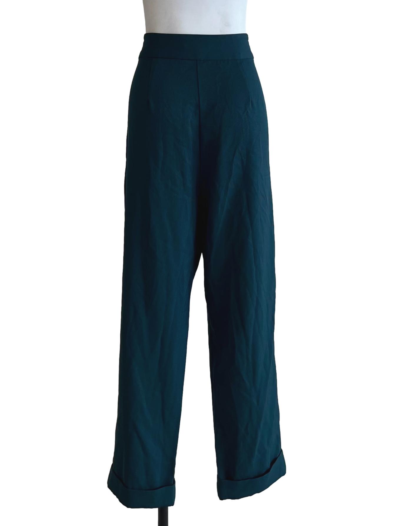 Ocean Blue Plain Straight Pants