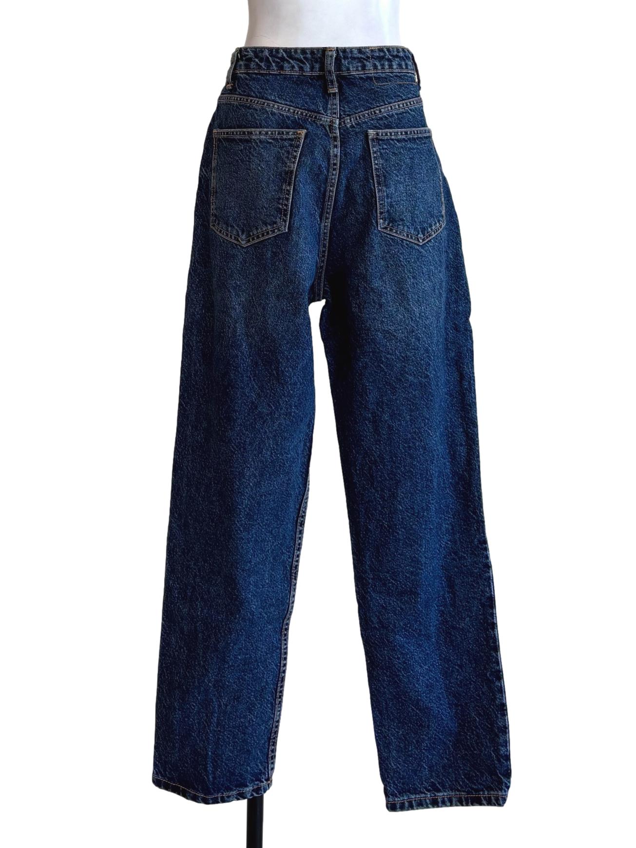Dark Blue Denim High Waisted Jeans