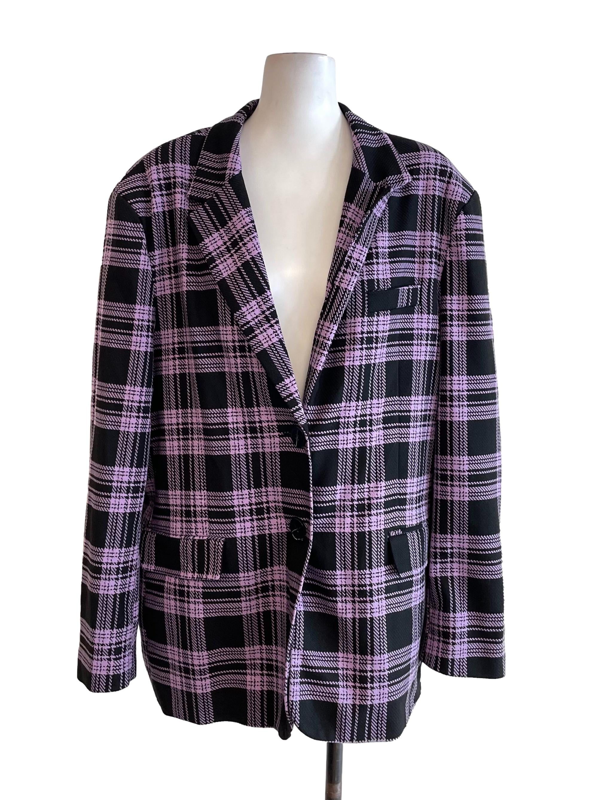 Black & Lilac Tartan Blazer